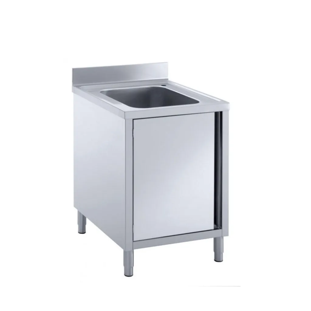 Edelstahl Spülschrank 60×60 mit Aufkantung