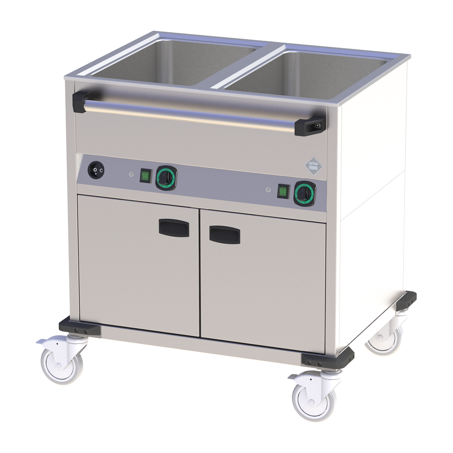 Bain Marie fahrbar elektrisch GN 2-1/1 verkleidet Steuerung auf der längeren Seite | RM – BMPD 2120 CS
