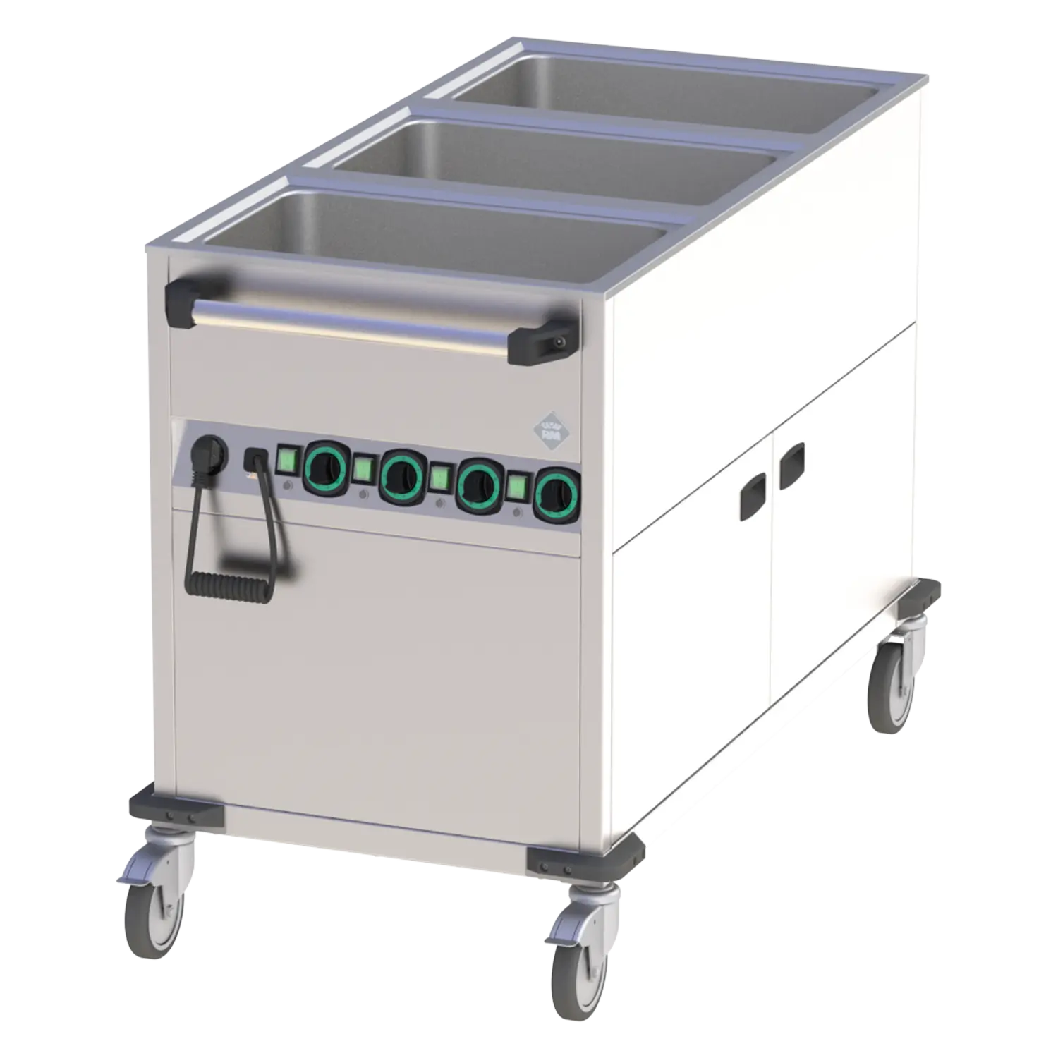 Bain Marie fahrbar elektrisch GN 3-1/1 verkleidet beheizbar Steuerung auf der kürzeren Seite | RM – BMPK 3120 CSH