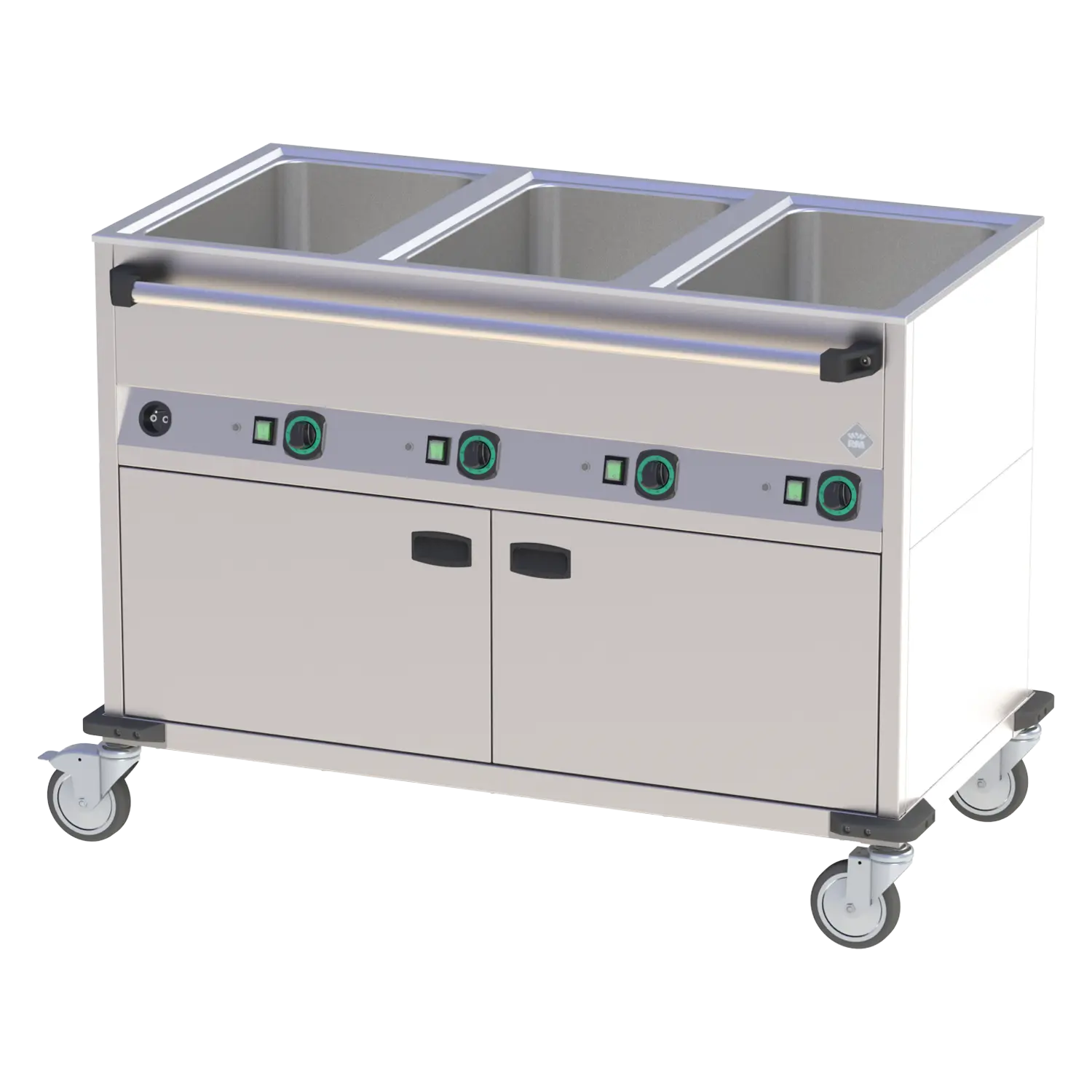 Bain Marie fahrbar elektrisch GN 3-1/1 verkleidet beheizbar Steuerung auf der längeren Seite | RM – BMPD 3120 CSH