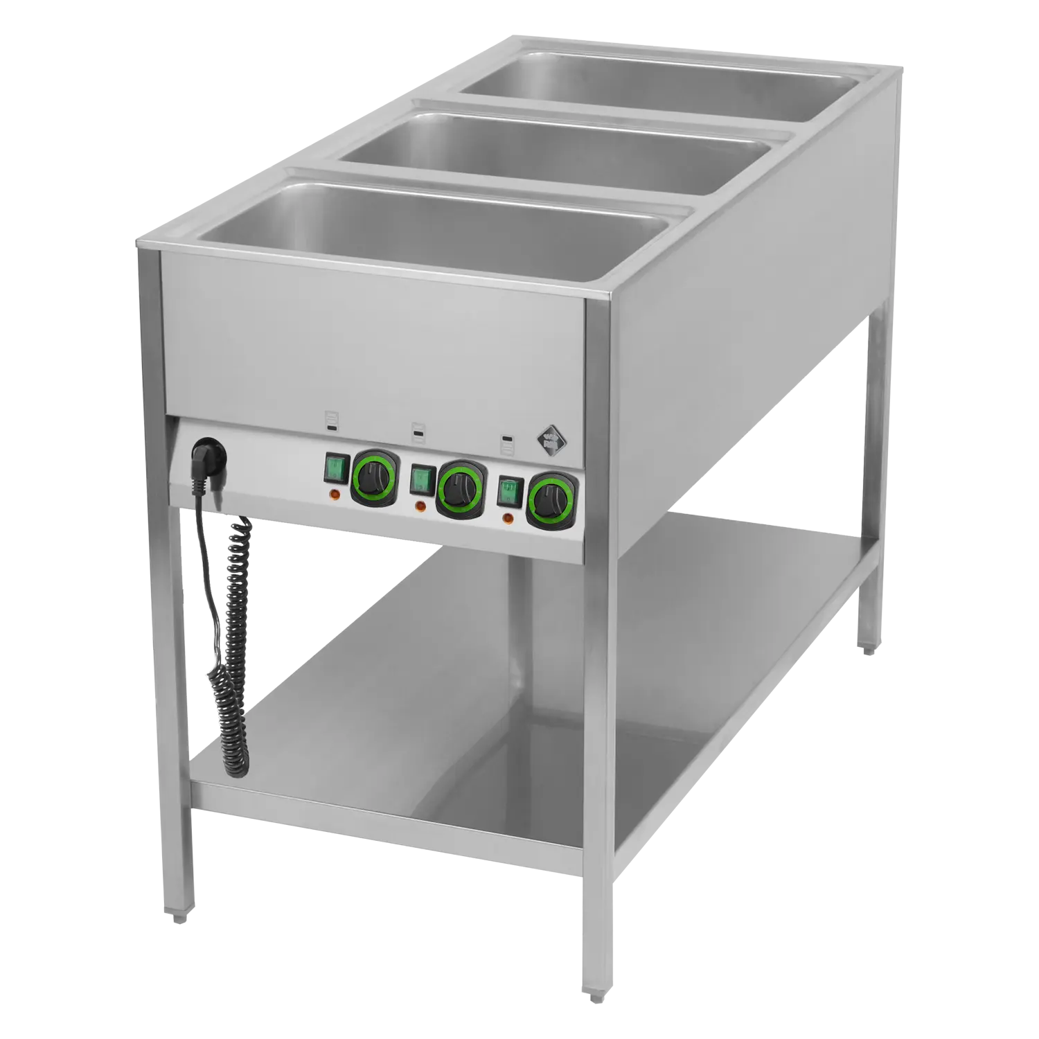 Bain Marie stationär elektrisch GN 3-1/1 Steuerung auf der kürzeren Seite mit Ablageboden | RM – BMSK 3120
