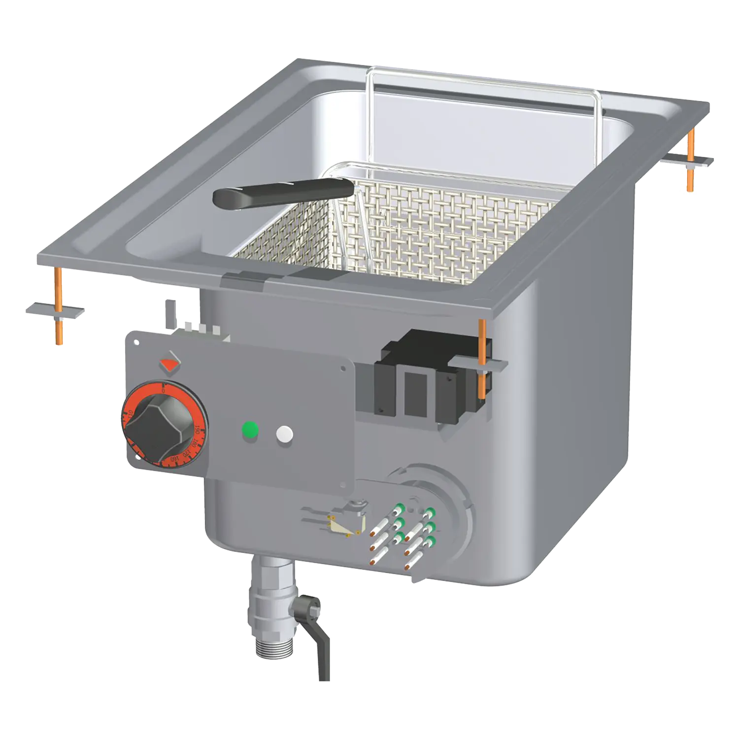 Fritteuse drop-in elektrisch 0,75 kW/l, 18 l 400 V | RM – F18D-64ET