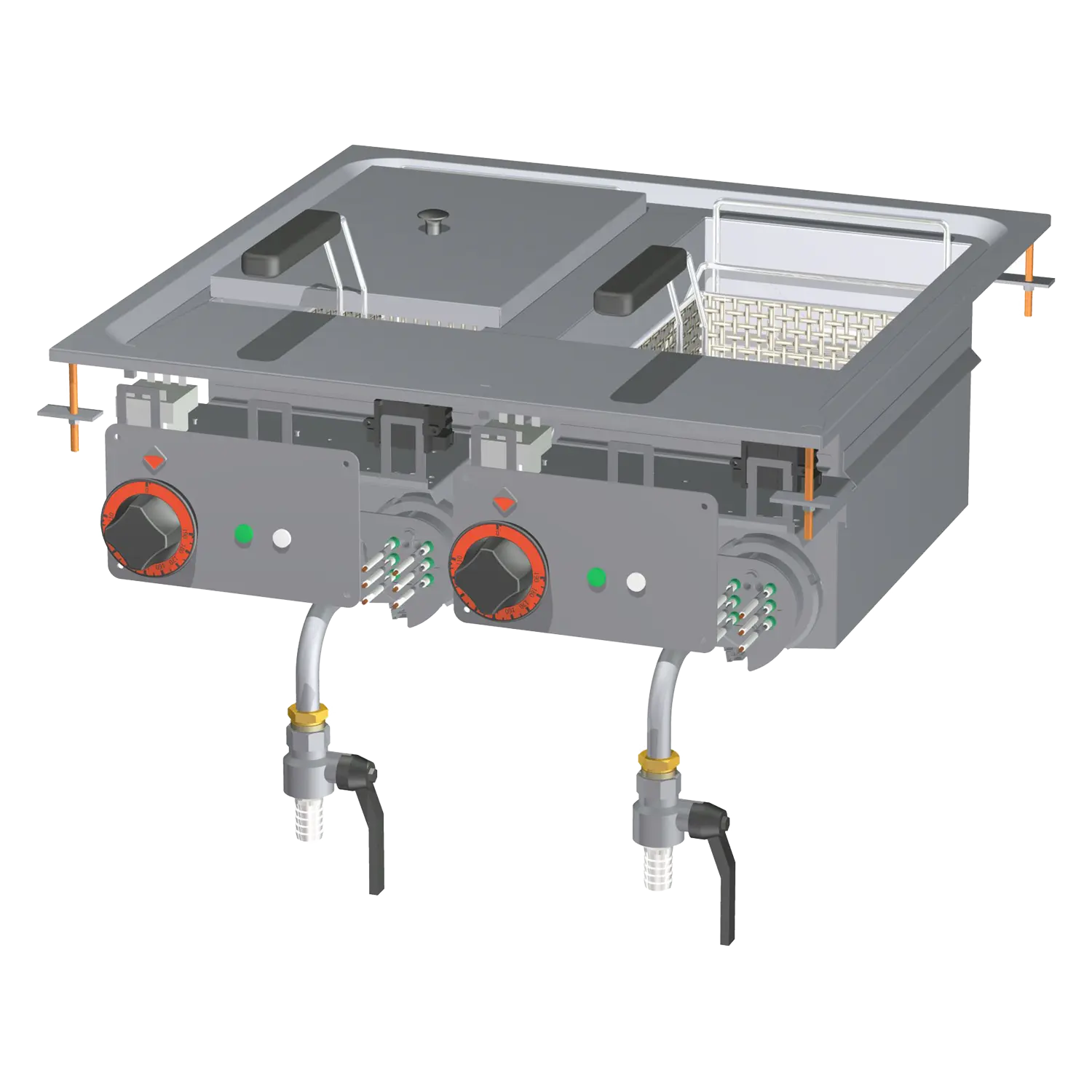 Fritteuse drop-in elektrisch doppelt 0,66 kW/l, 10+10 l 400 V | RM – F2/10D-66ET