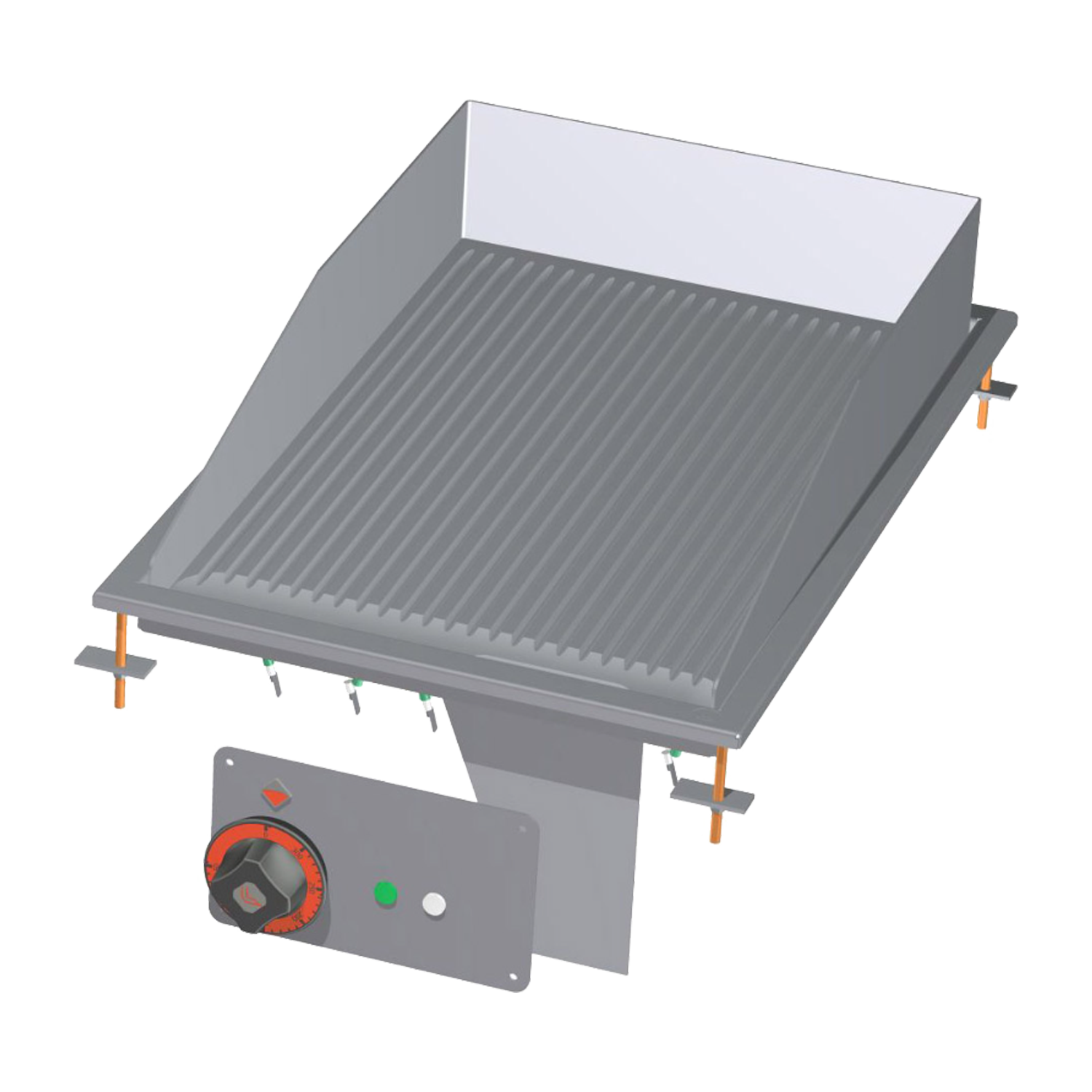 Grillplatte 36×55 drop-in elektrisch verchromt geriffelt 400 V | RM – FTRD-64ETS