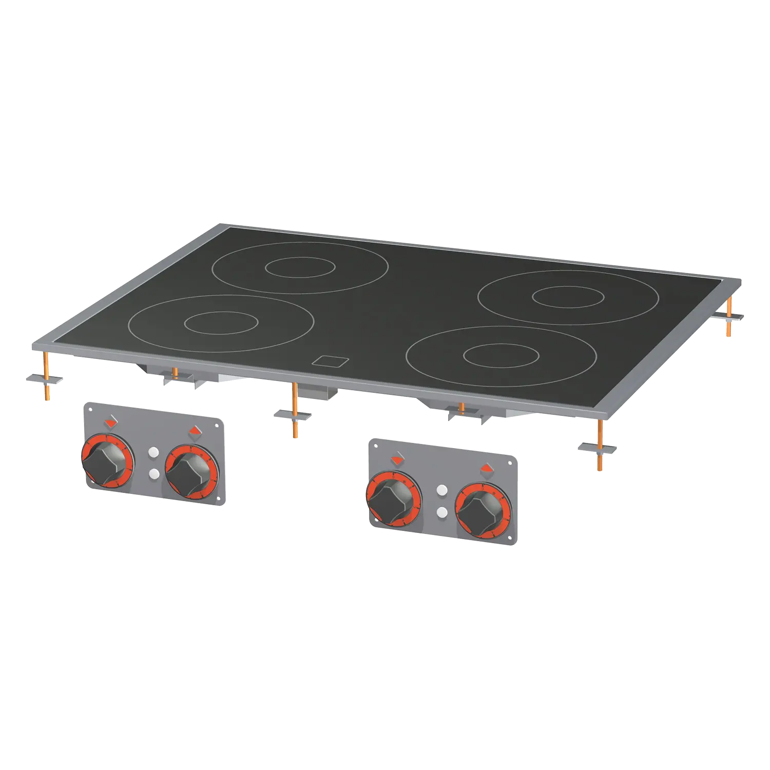 Herd Glaskeramik drop-in elektrisch 4x drop-in Kochfeld 400 V | RM – PCCD-68ET