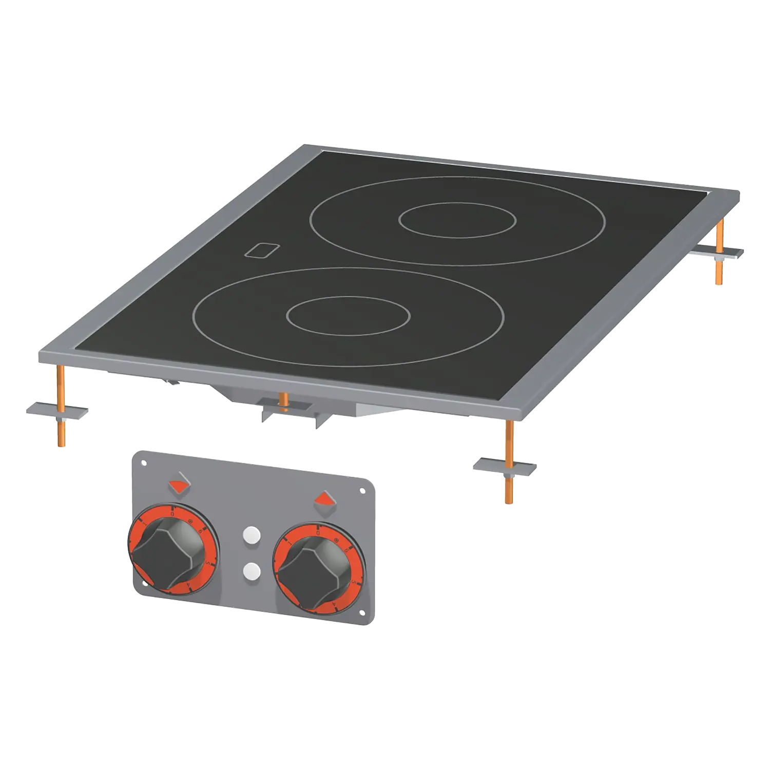 Herd Glaskeramik drop-in elektrisch 2x drop-in Kochfeld 400 V | RM – PCCD-64ET