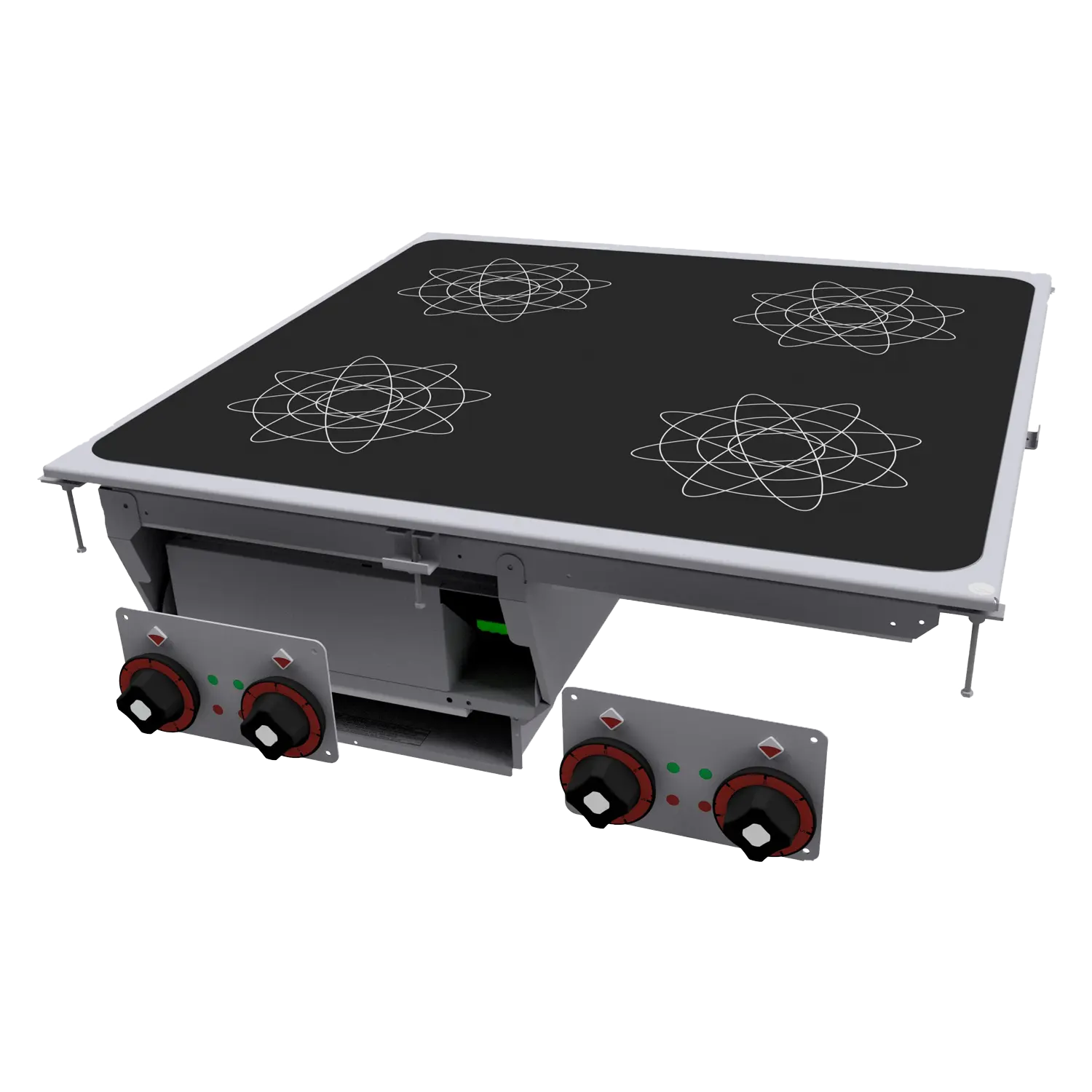 Induktionsherd drop-in elektrisch 4x drop-in Kochfeld 400 V | RM – PCID-68ET