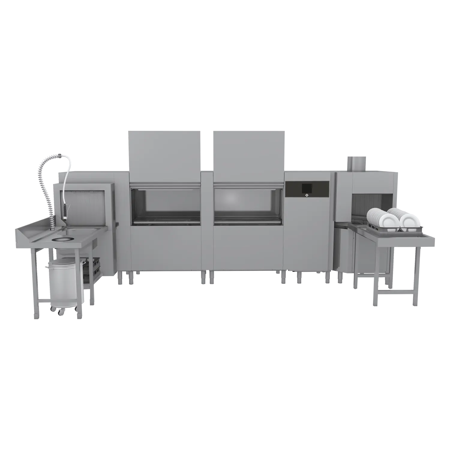 Tunnelspülmaschine 300, Kaltwasser, Ausgang rechts, Eckvorwaschmodul, Ecktrockenmodul | RM – XT 300 R XTRS CTPWR
