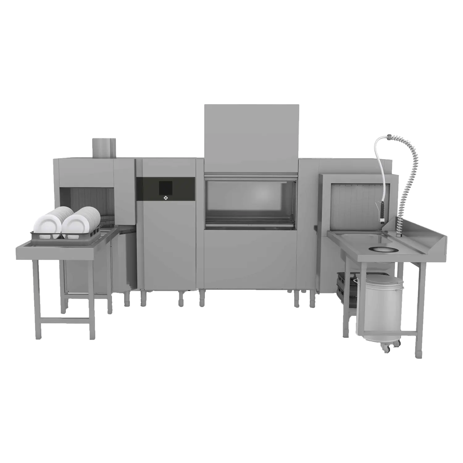 Tunnelspülmaschine 270, Kaltwasser, Ausgang links, Eckvorwaschmodul, Ecktrockenmodul | RM – XT 270 L XTRS CTPWR XTRCO