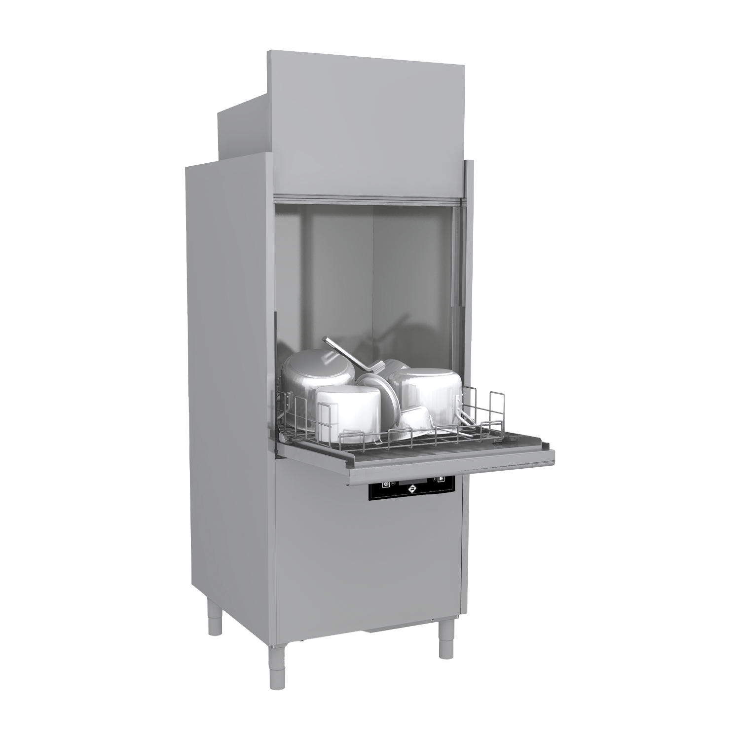 Topfspülmaschine doppelwandig mit Schmutzwasserpumpe und Rückgewinnung 70×70 – 400 V | RM – S 202 REC ABT