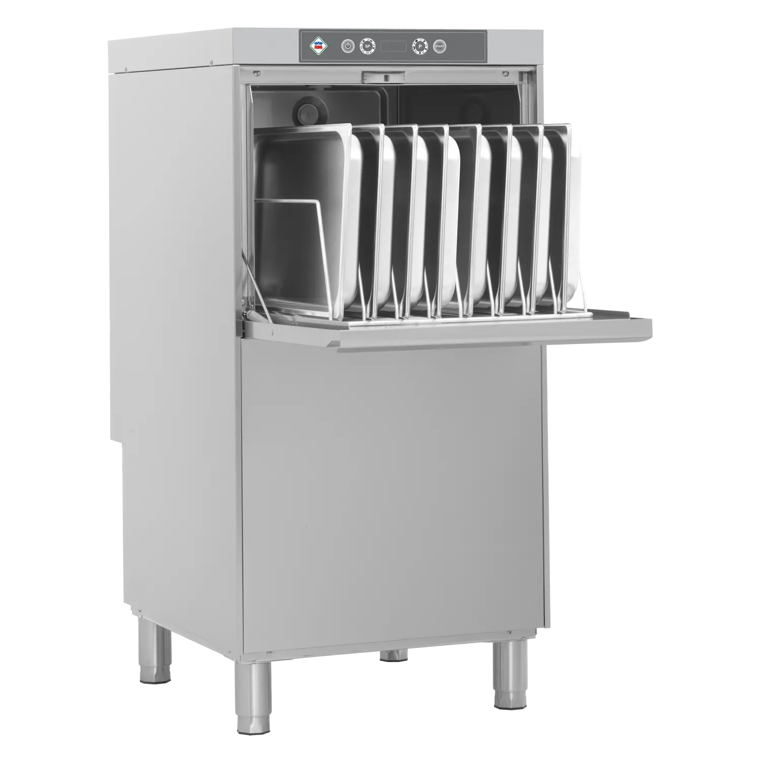 Topfspülmaschine doppelwandig mit Schmutzwasserpumpe 50×60 – 400 V | RM – NT 97 P