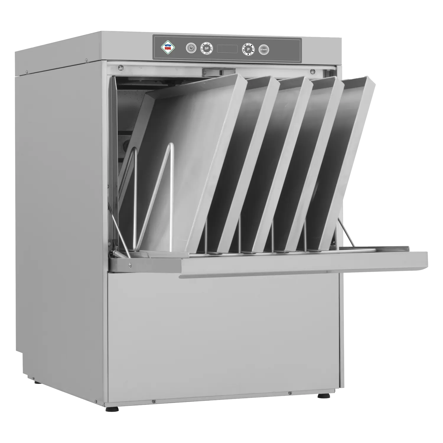 Geschirrspülmaschine doppelwandig mit Schmutzwasserpumpe 50×60 – 400 V | RM – NT 93 P
