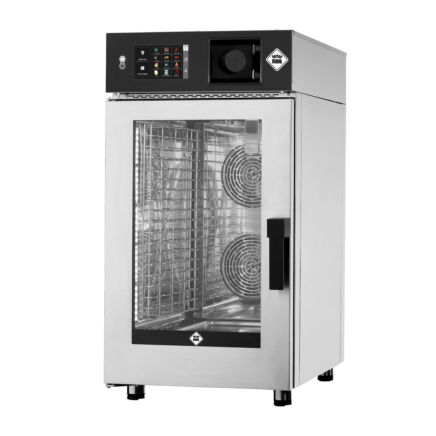 Kombidämpfer SLIM elektrisch 10x GN 1/1 automatische Wäsche Einspritzung Touchdisplay Bedienfeld 7″ 400 V linke Tür | RM – MSTBD 1011 EL