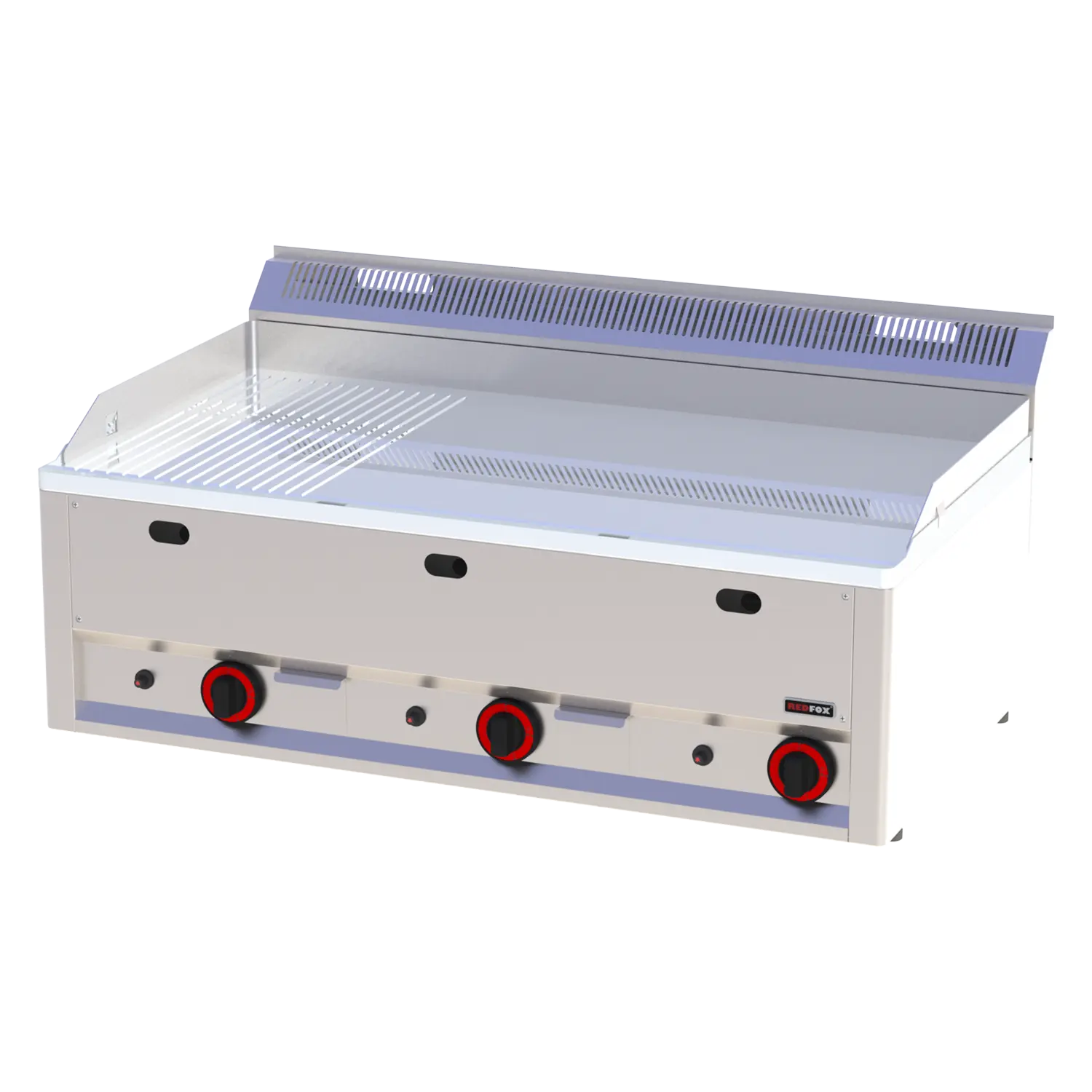 Grillplatte 97×48 Gas verchromt kombiniert ohne Unterbauten | REDFOX – FTHRC 90 GL
