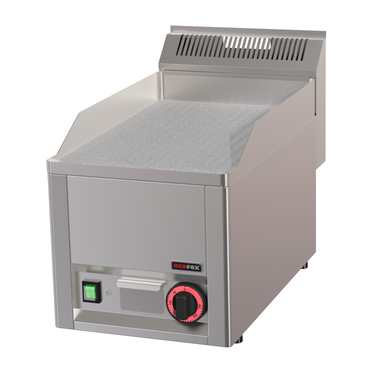 Grillplatte 32×48 elektrisch Durable Chrome geriffelt ohne Unterbauten 230 V | REDFOX – FTRC 30 EL