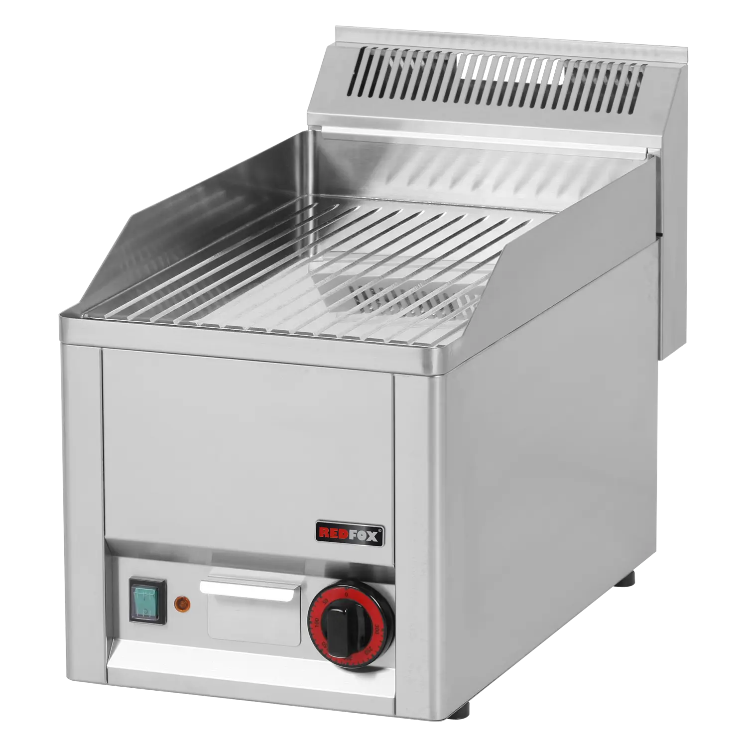 Grillplatte 32×48 elektrisch verchromt geriffelt ohne Unterbauten 230 V | REDFOX – FTRC 30 EL