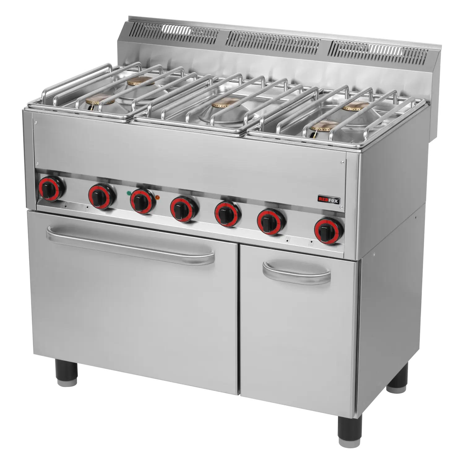 Herd kombiniert mit Heißluft-Backofen GN 1/1 – 5x Brenner | REDFOX – SPT 90/5 GLS