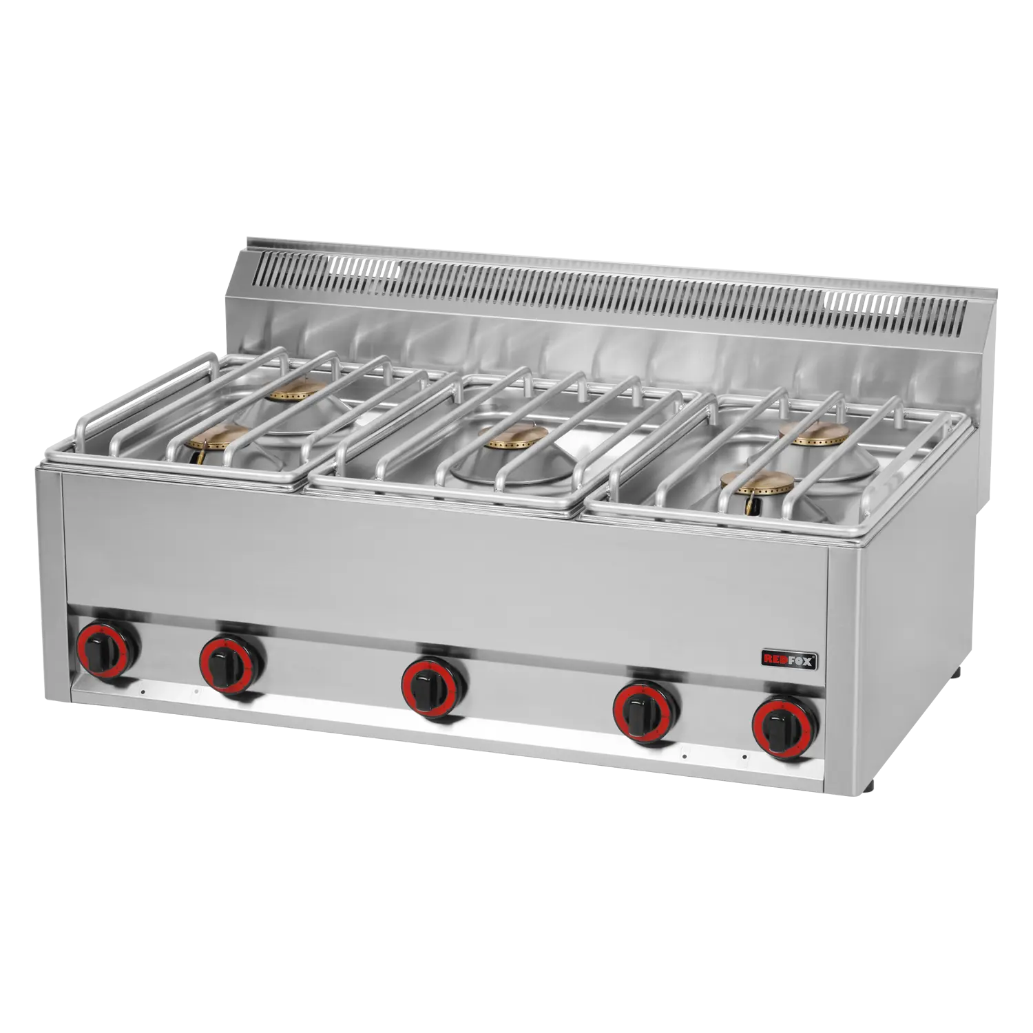 Gasherd 5x Brenner ohne Unterbauten | REDFOX – SP 90/5 GLS