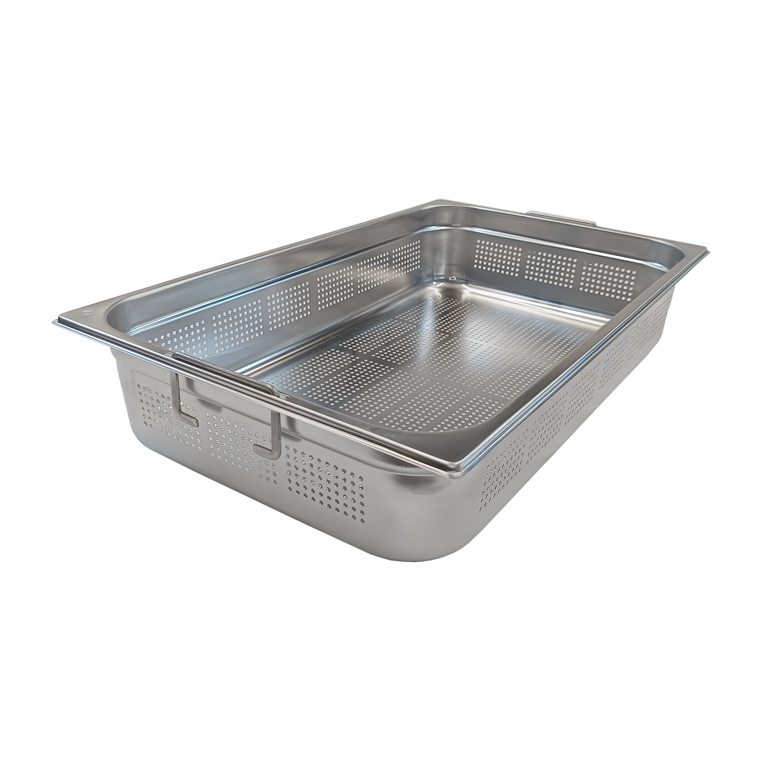 GN-Behälter gelocht GN 1/1 – 100 Fallgriff Edelstahl | REDFOX – GND 1/1-100 U