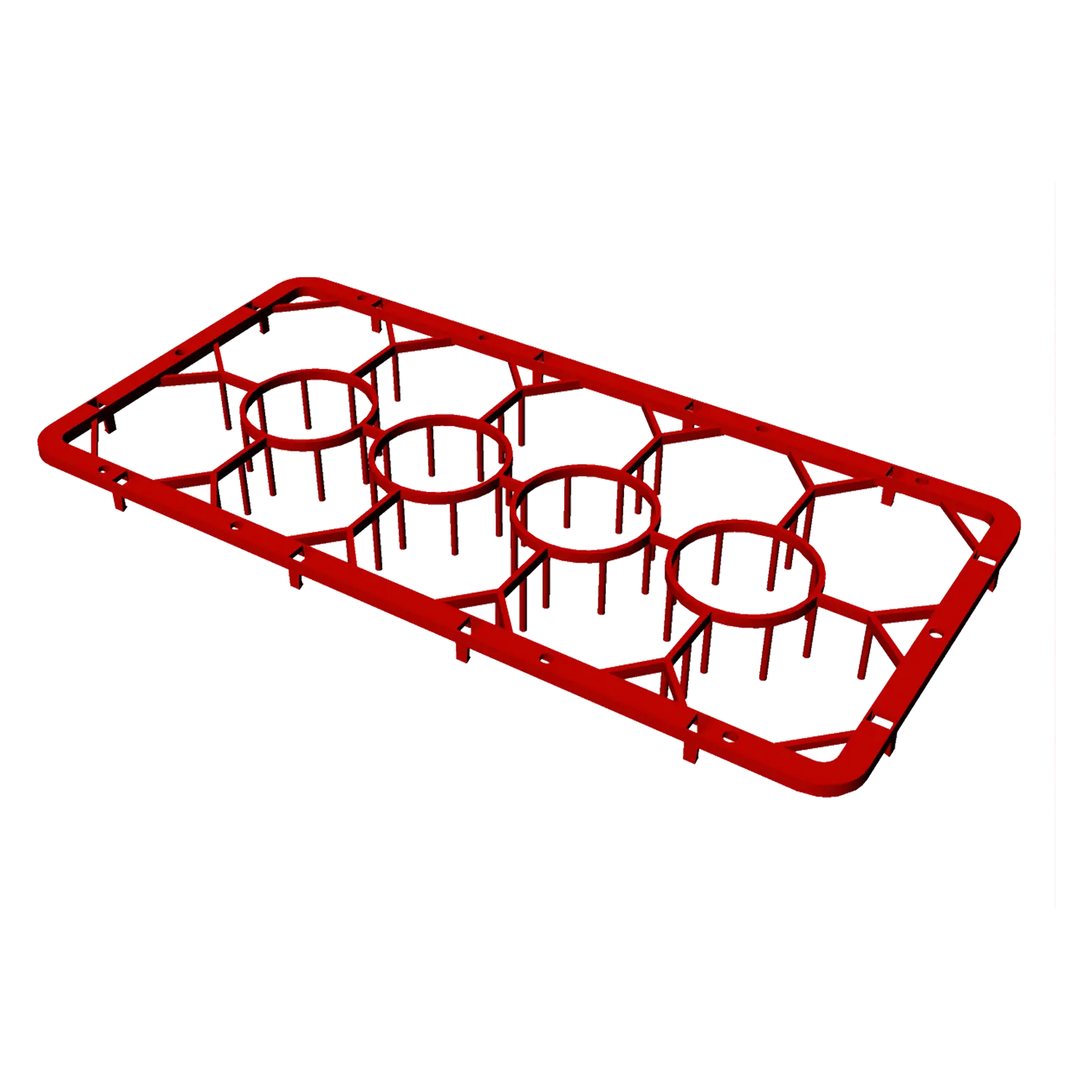 Basisaufsatz Plastik für Gläser 14 Positionen 50x50x4 | REDFOX – C 1412