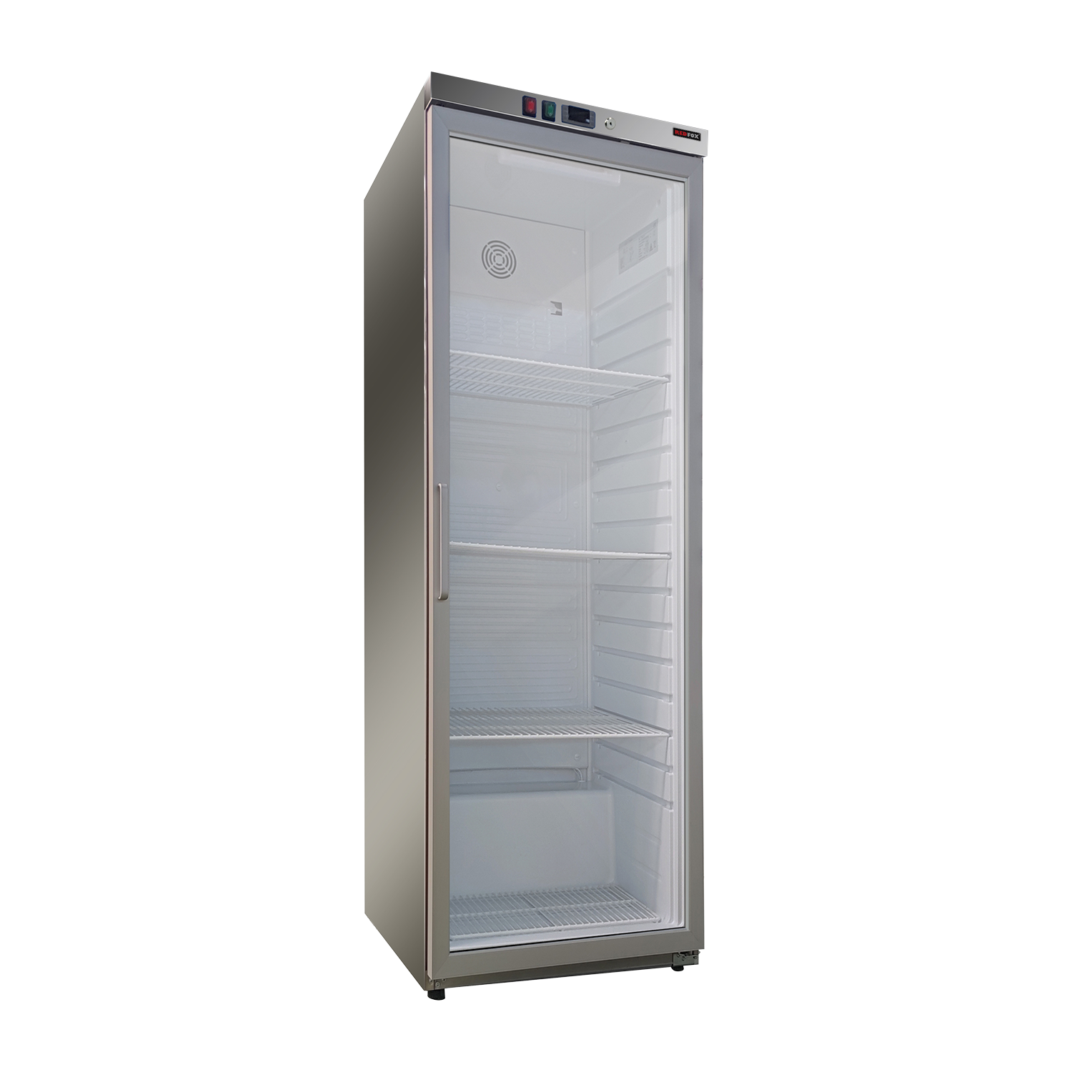 Kühlschrank 570 l, Glastür Türen, Edelstahl | REDFOX – DRR 600 GS