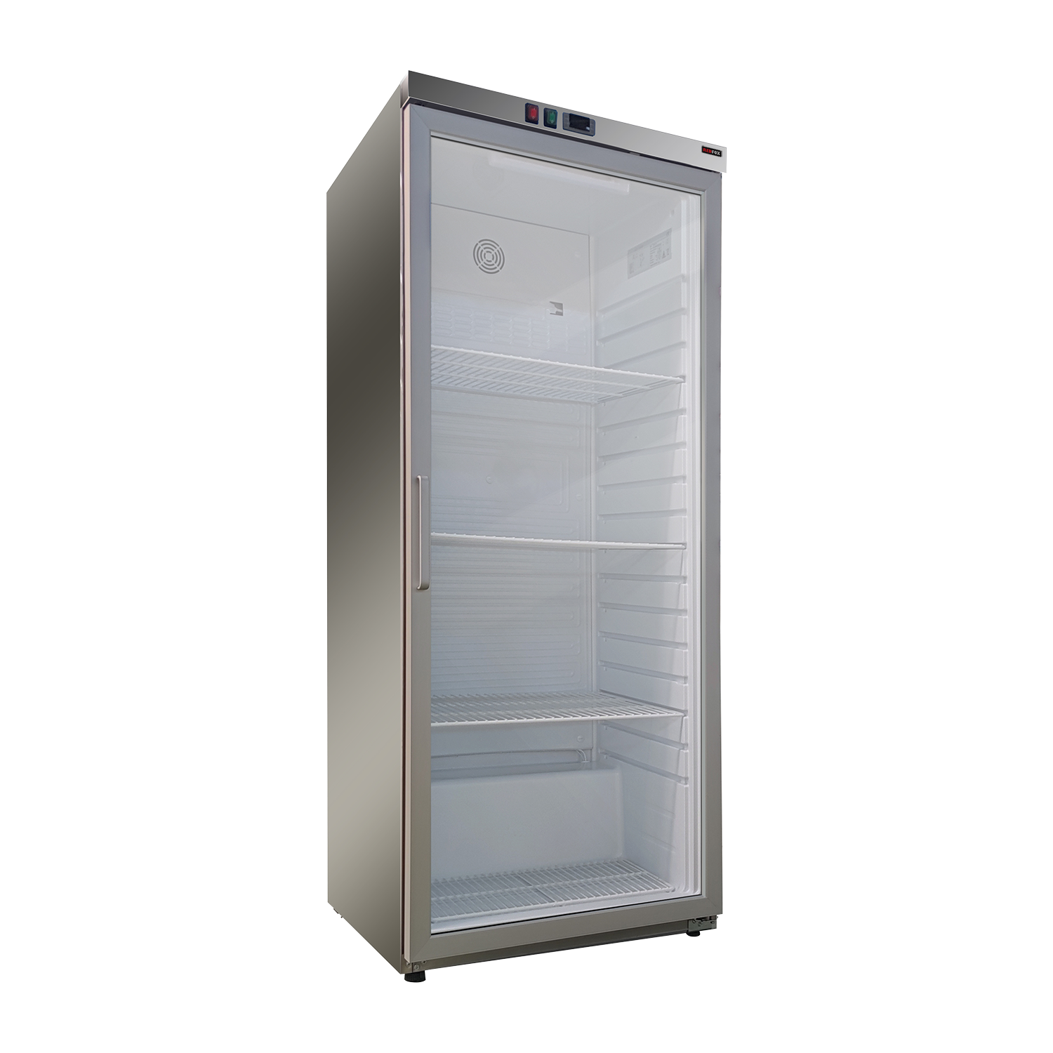 Kühlschrank 350 l, Glastür Türen, Edelstahl | REDFOX – DRR 400 GS