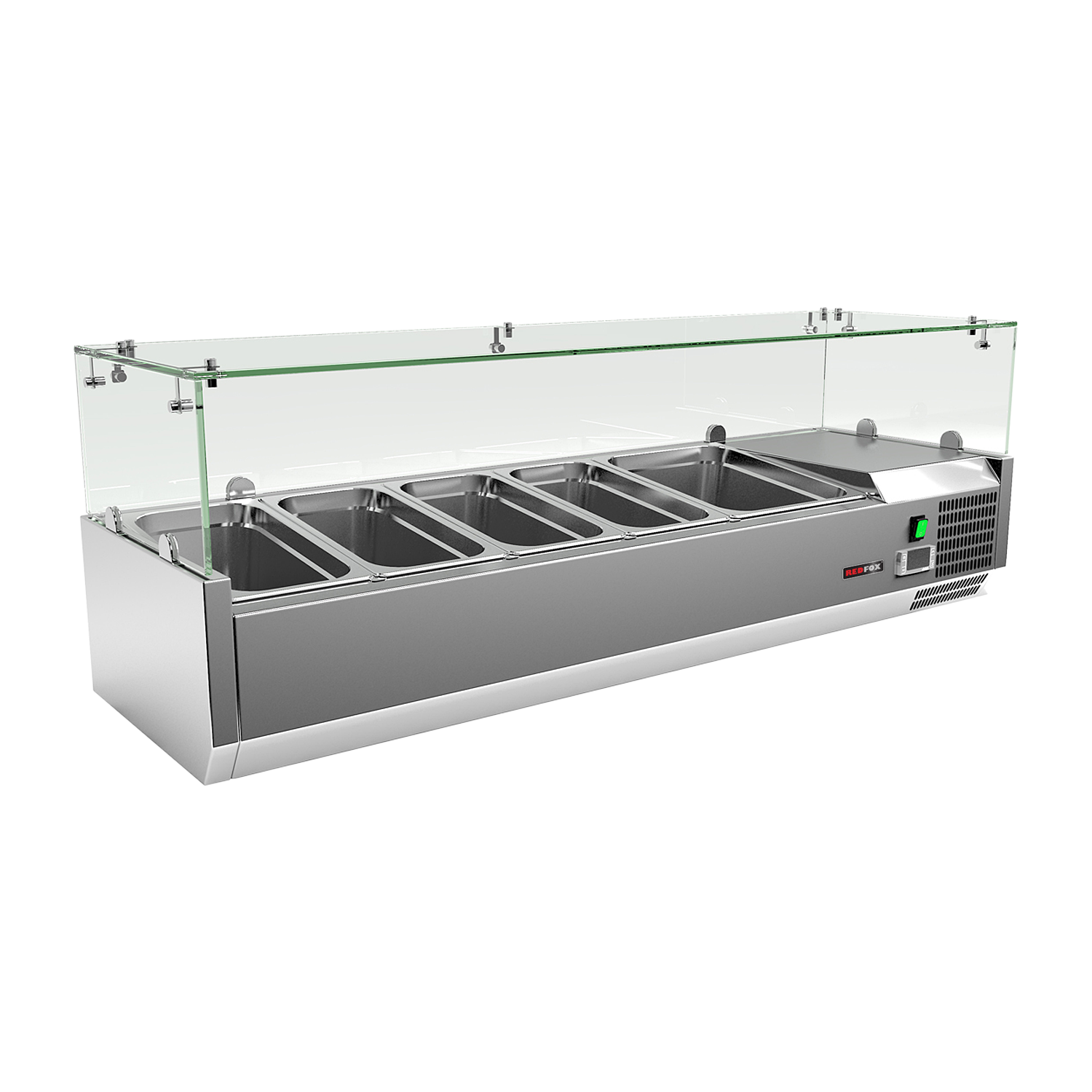 Kühlvitrine Theke 1x GN 1/2 + 4x GN 1/3 | REDFOX – MCH 3140