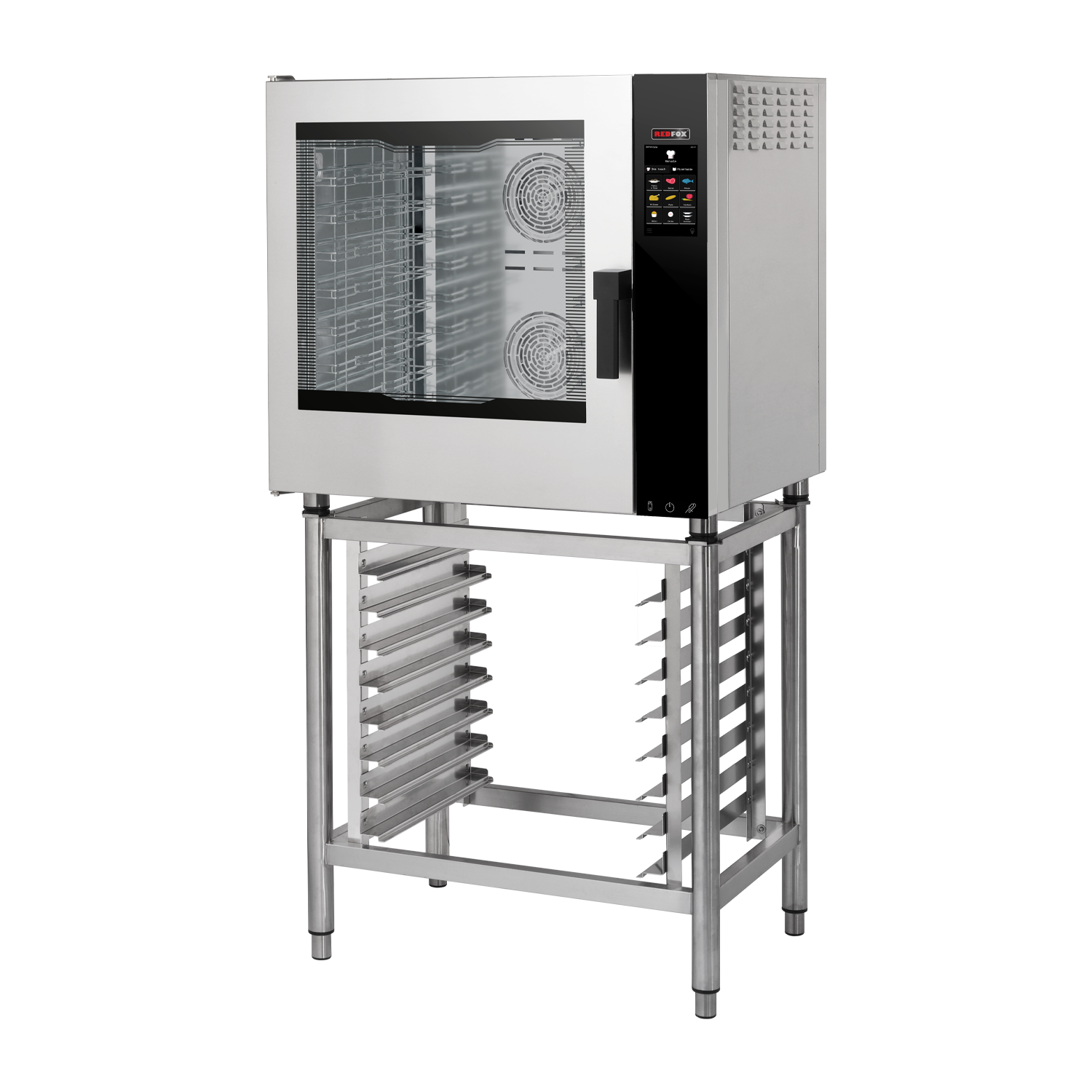 Four électrique à convection version renforcée Cuisson directe à la vapeur Écran tactile couleur Nettoyage automatique Porte battante à gauche 7x GN 1/1 | REDFOX – MPDN 0711 X ELAM