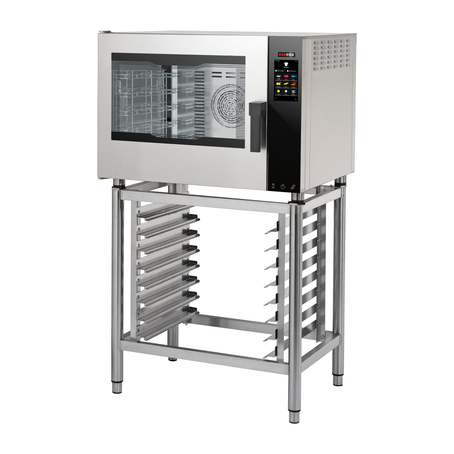 Four électrique à convection version renforcée Cuisson directe à la vapeur Écran tactile couleur Nettoyage automatique Porte battante à gauche 5x GN 1/1 | REDFOX – MPDN 0511 X ELAM