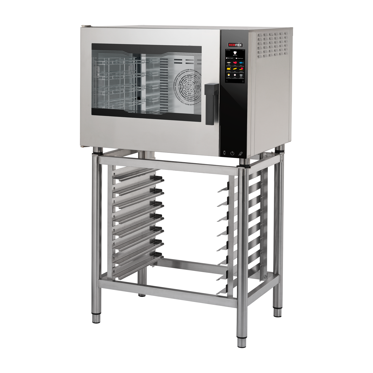 Four à convection électrique Vapeur directe Écran tactile couleur Porte battante à gauche 5x GN 1/1 | REDFOX – MPDN 0511 EL