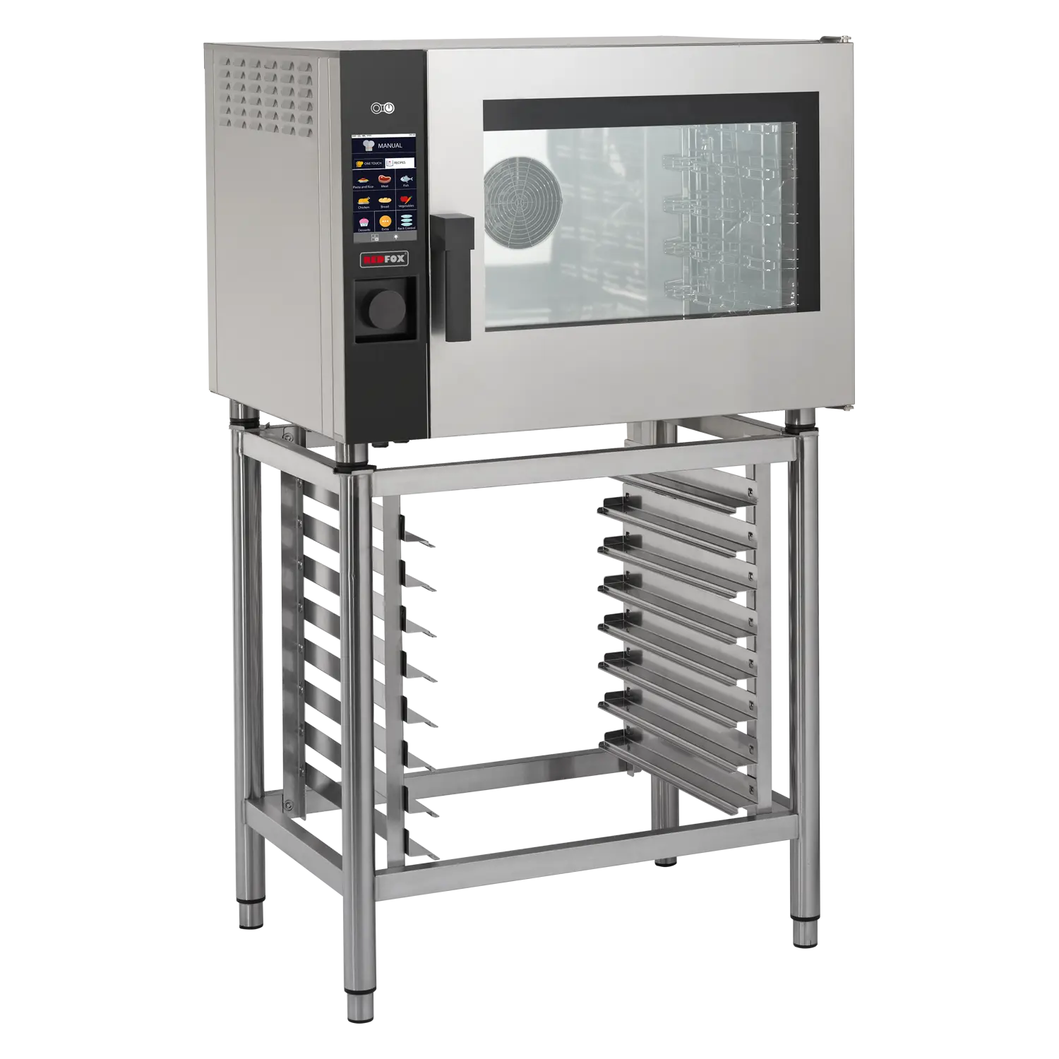 Kombidämpfer elektrisch 5x GN 1/1 Einspritzung Touchdisplay farbig rechte Tür | REDFOX – MPD 0511 ER