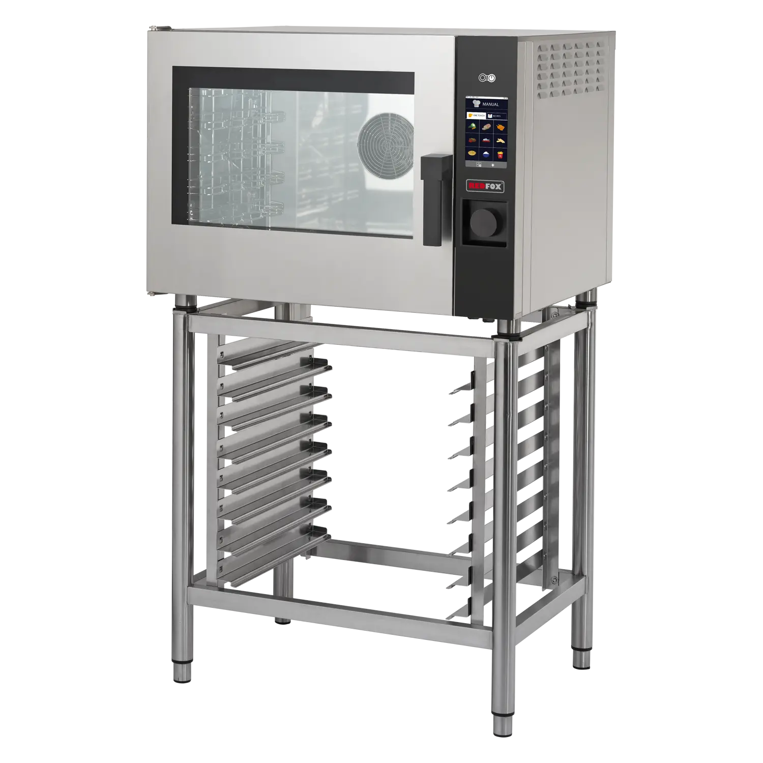 Kombidämpfer elektrisch 5x GN 1/1 verstärkte Version, Einspritzung, Touchdisplay, automatisches Waschen, linke Tür | REDFOX – MPD 0511 X ELAM