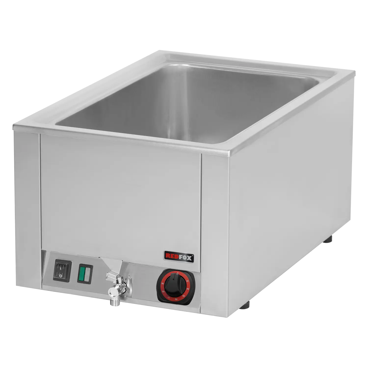 Bain Marie elektrisch GN 1/1 – 200 Tisch mit Auslauf | REDFOX – BMV 1120