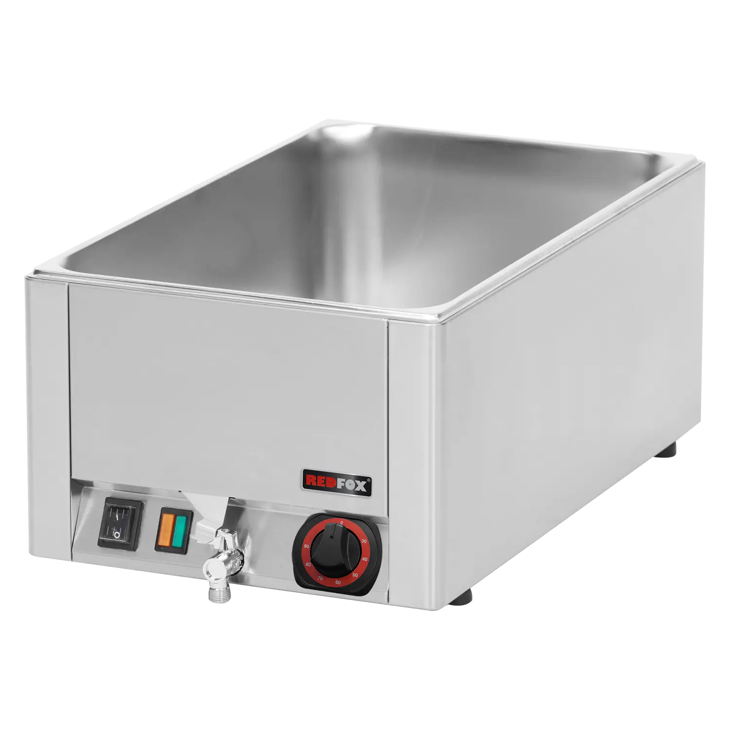 Bain Marie elektrisch GN 1/1 – 150 Tisch mit Auslauf | REDFOX – BMV 1115