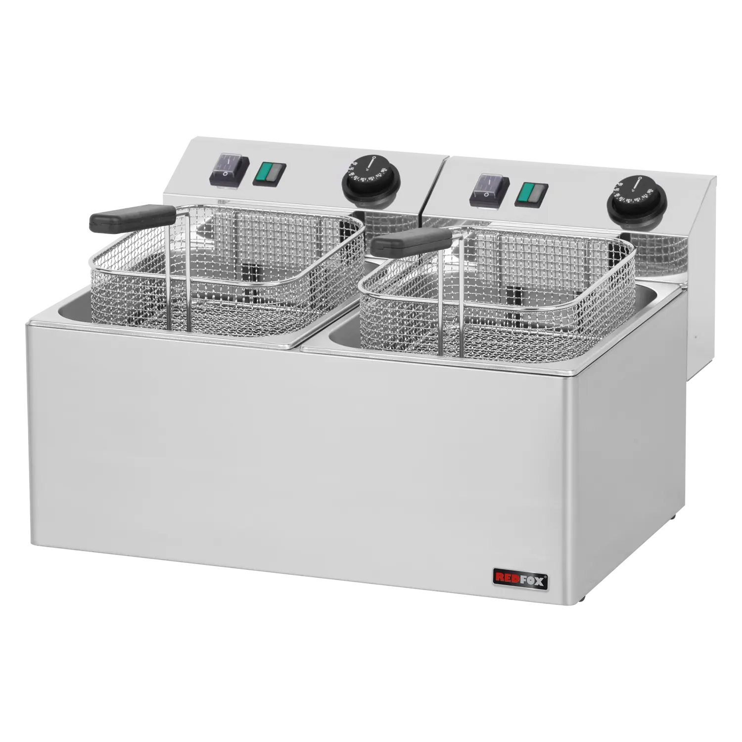 Fritteuse elektrisch doppelt 0,38 kW/l, 8+8 l Tisch 230 V | REDFOX – FE 77 E