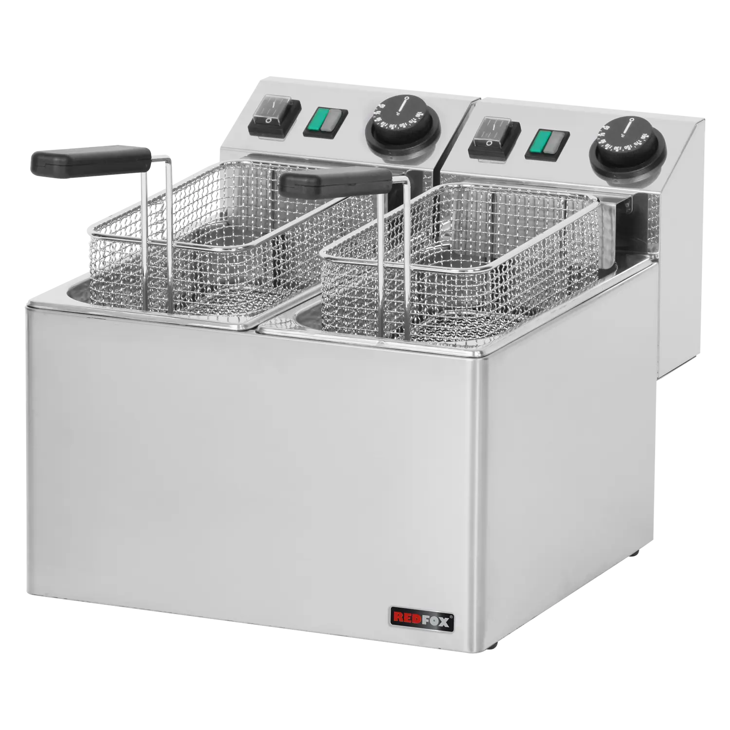 Fritteuse elektrisch doppelt 0,42 kW/l, 5+5 l Tisch 230 V | REDFOX – FE 44 E