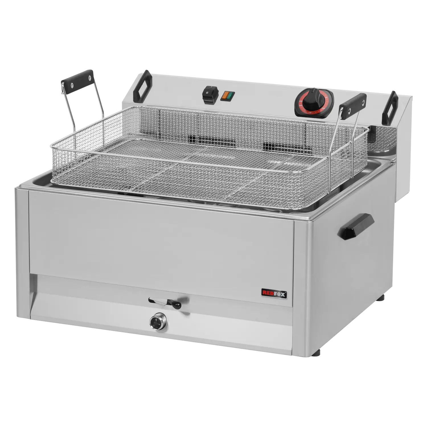 Fritteuse elektrisch 0,5 kW/l, 30 l Tisch mit Auslass 400 V | REDFOX – FE 60 T