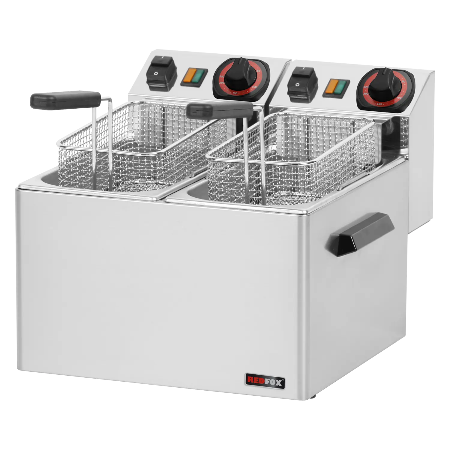 Fritteuse elektrisch doppelt 0,6 kW/l, 5+5 l Tisch 230 V | REDFOX – FE 44 S