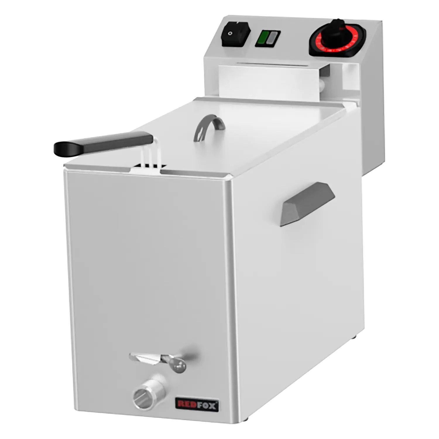 Fischfritteuse elektrisch 0,43 kW/l, 8 l Tisch mit Auslass 230 V | REDFOX – FE 08 V
