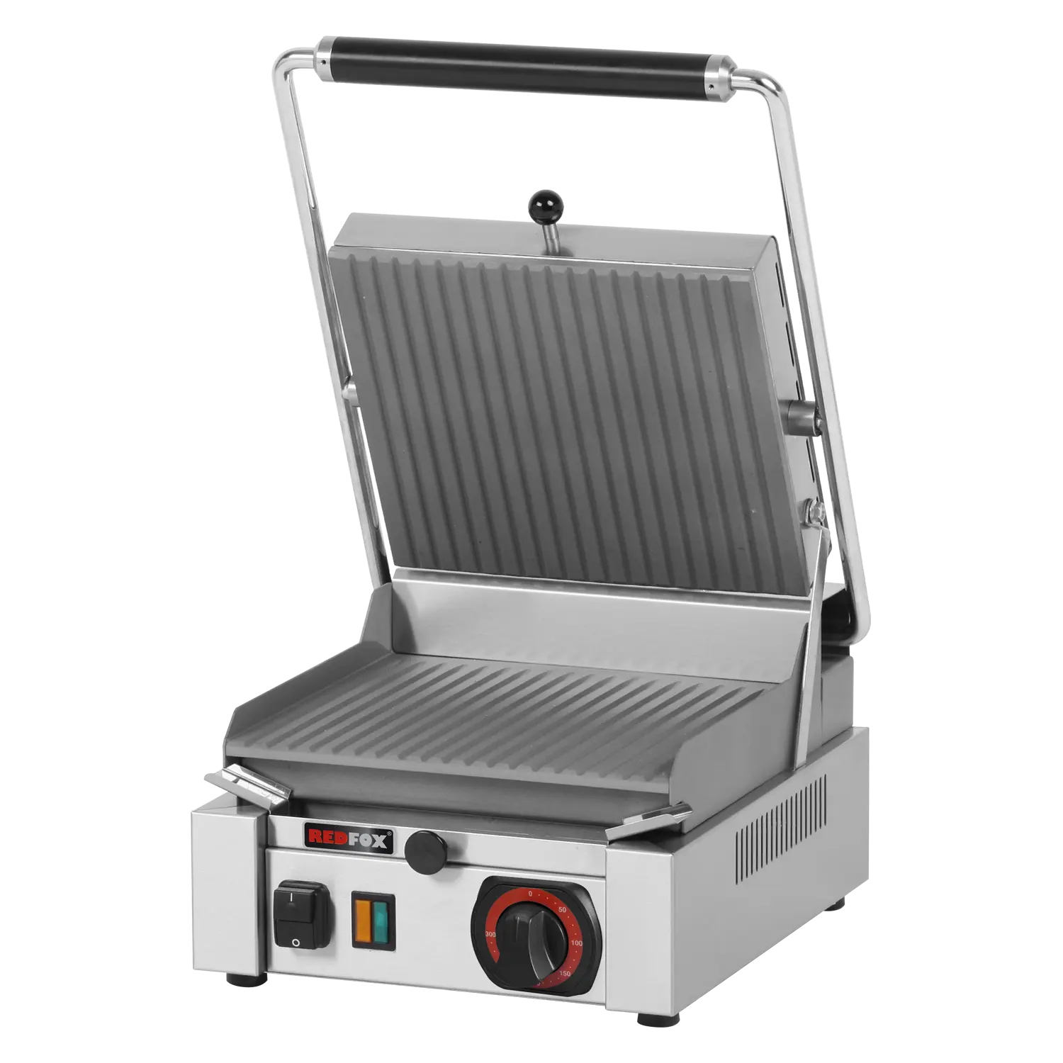 Kontaktgrill geriffelt elektrisch obere Deckplatte geriffelt 26×24 230 V | REDFOX – PS 2010 R