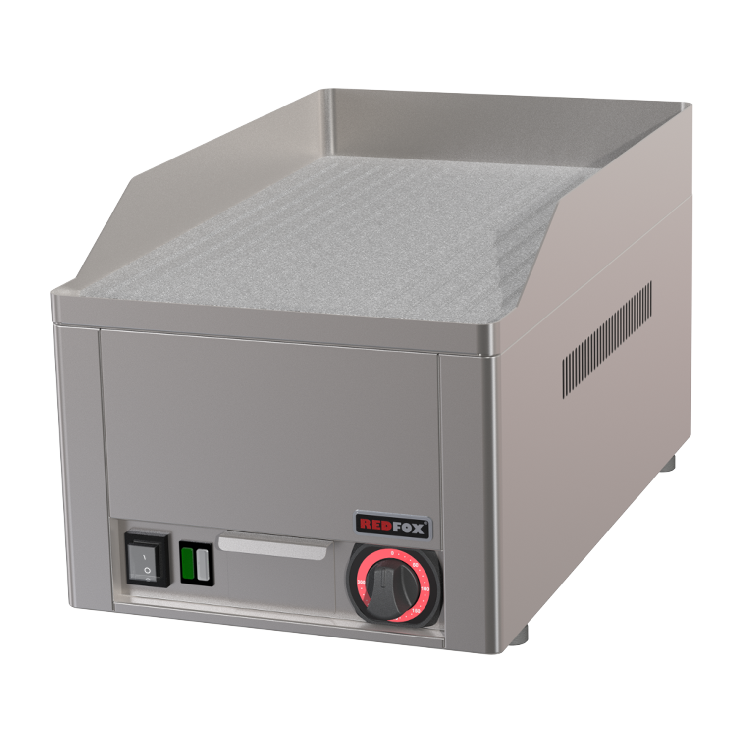 Grillplatte 32×48 elektrisch Durable Chrome geriffelt Tisch 230 V | REDFOX – FTRC 30 E