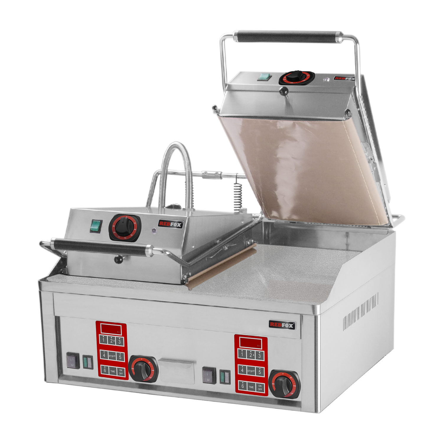 Grillplatte elektrisch glatt durable chrom | REDFOX – FTHC 60 ED + 2x KD 30 T