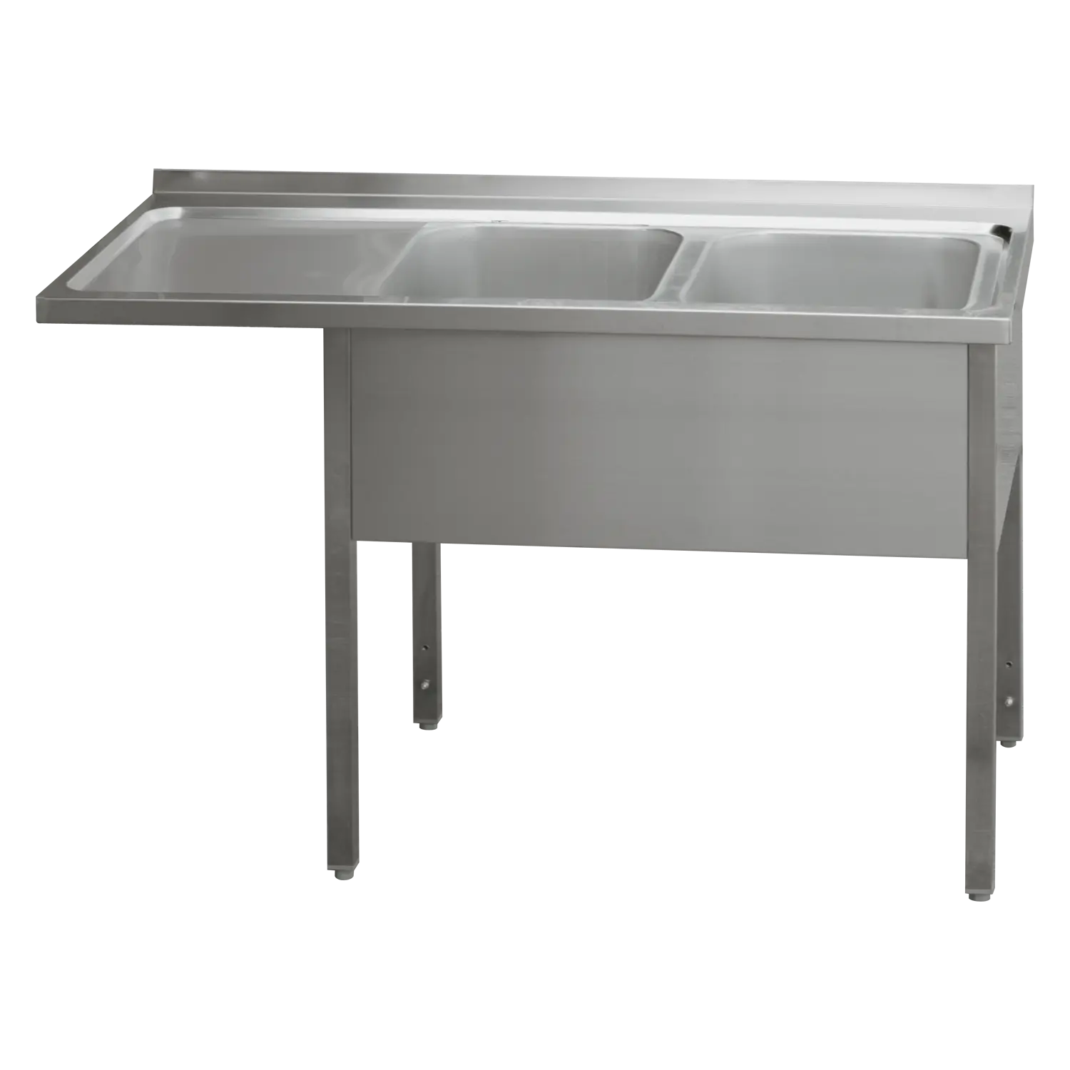 Spültisch 160x70x90 – 2x Spülbecken 40x50x30 Abtropffläche links | REDFOX – MSDOL/M 7016