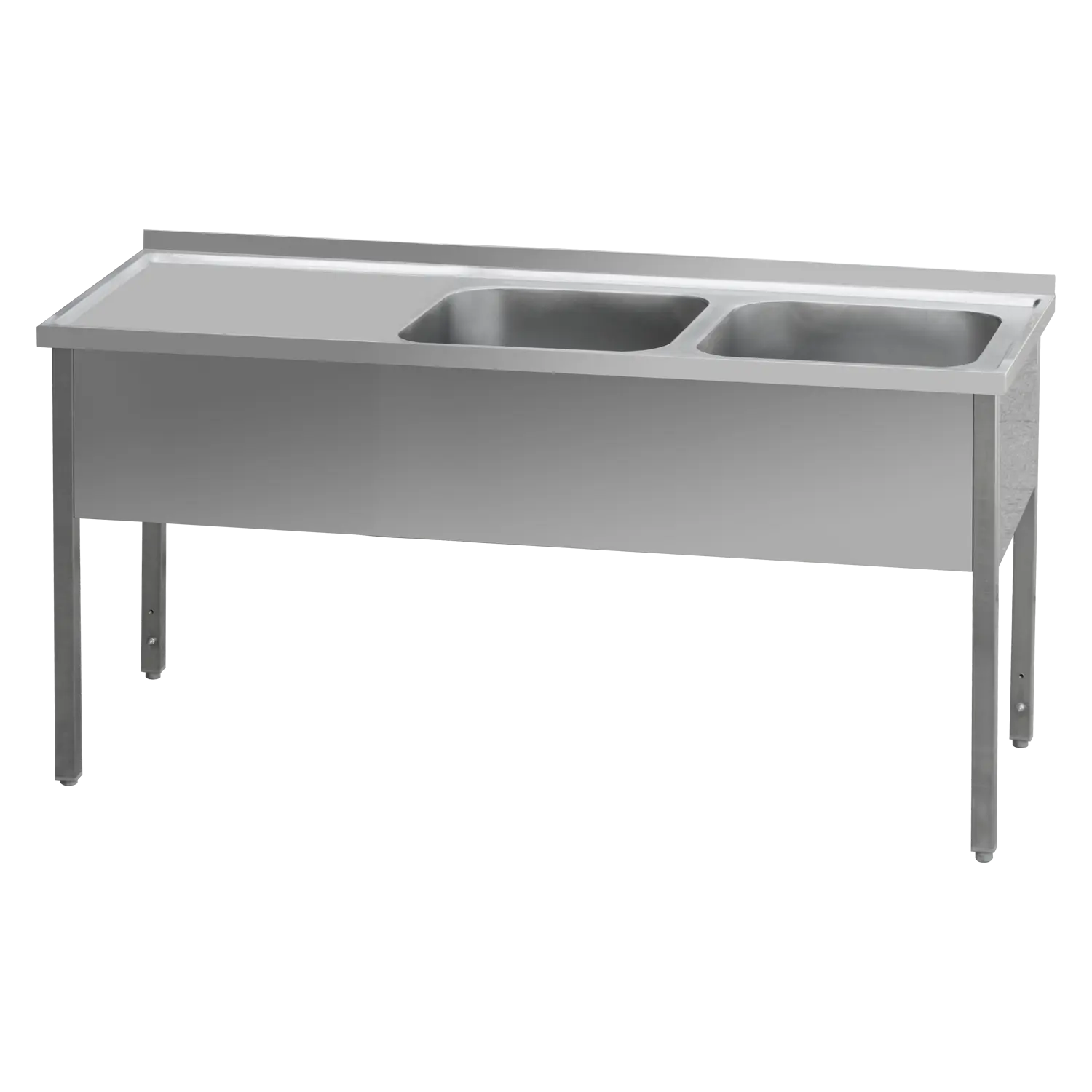 Spültisch 140x70x90 – 2x Spülbecken 40x50x30 Abtropffläche links | REDFOX – MSDOL 7014