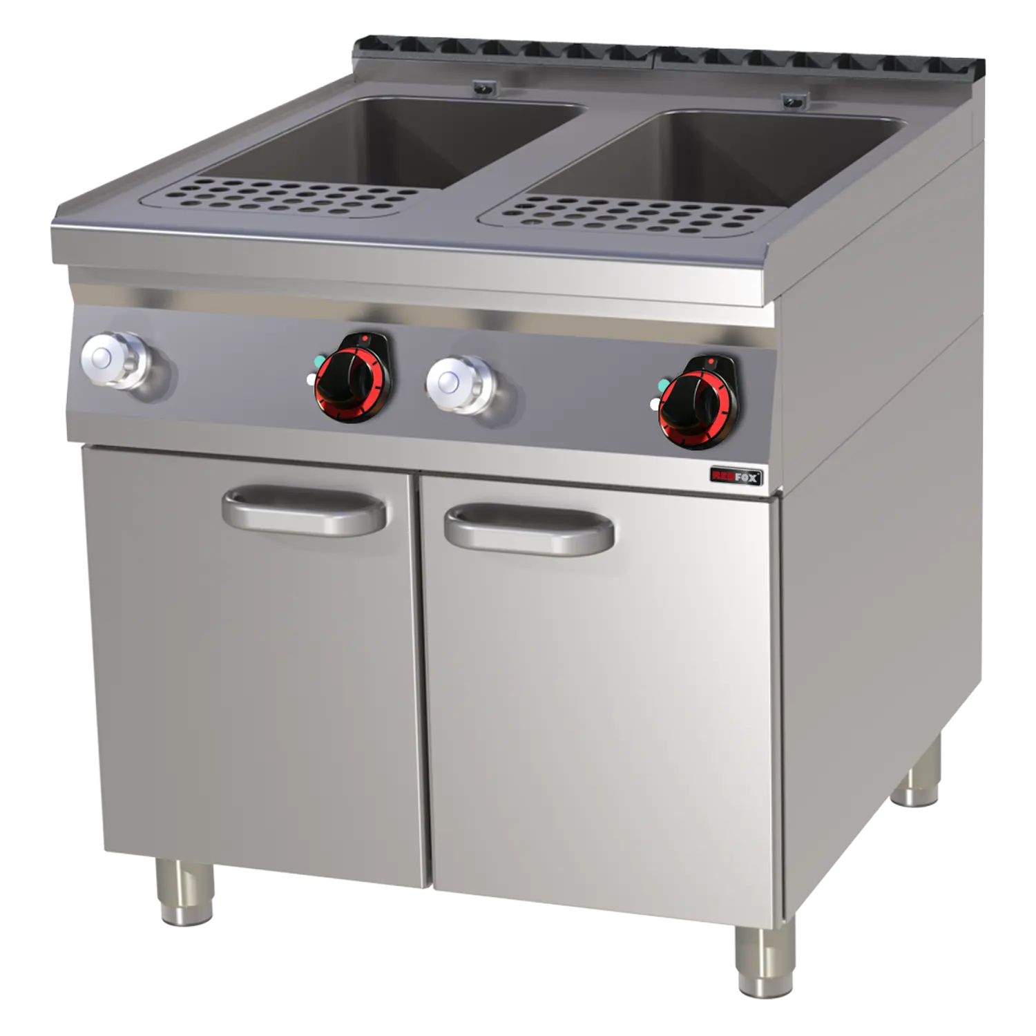Pastakocher elektrisch 33 + 33 l mit Unterbau 400 V | REDFOX – VT 90/80 E