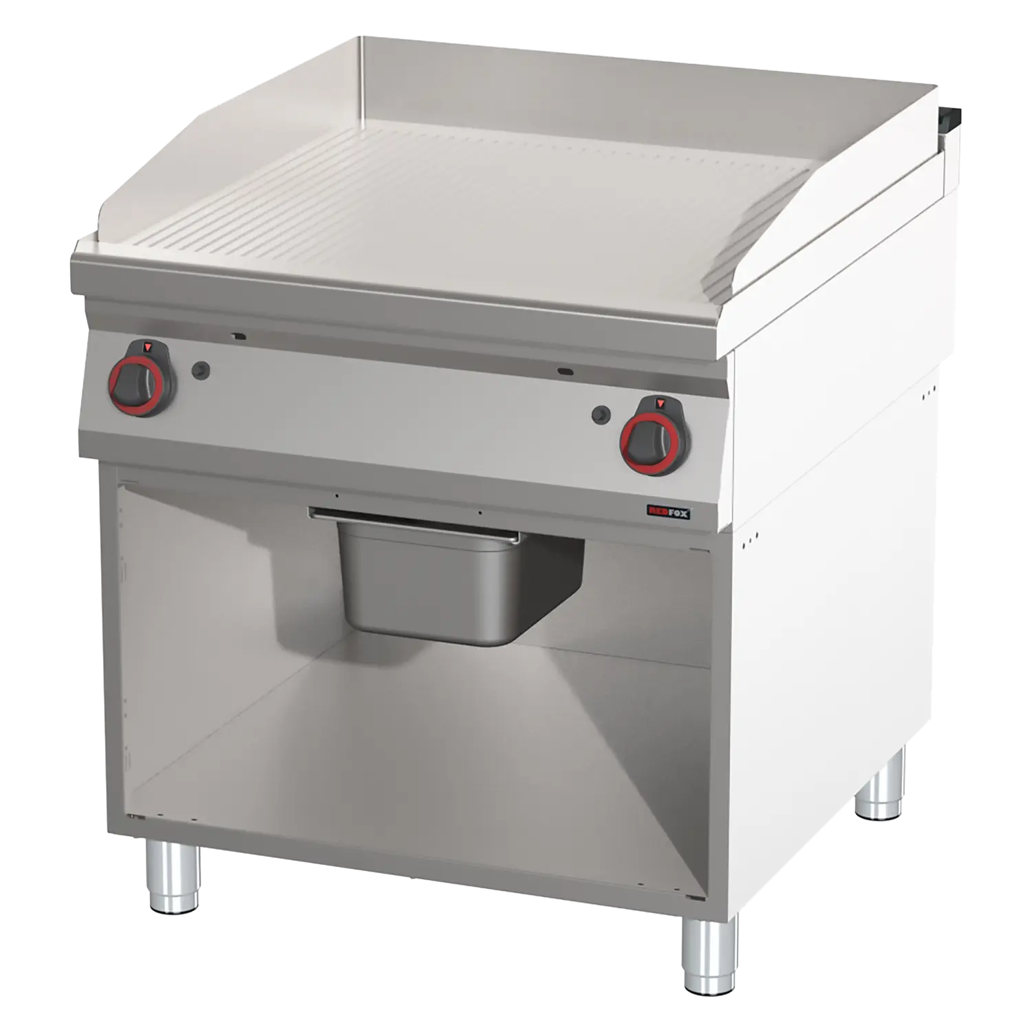 Grillplatte geriffelt Chrom | REDFOX – FTRC 90/80 G