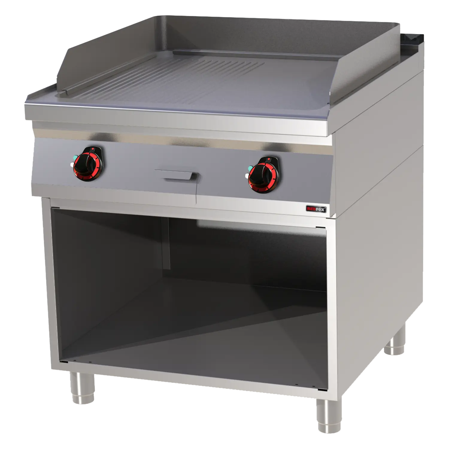Grillplatte 71×65 elektrisch kombiniert mit Unterbau 400 V | REDFOX – FTHR 90/80 E