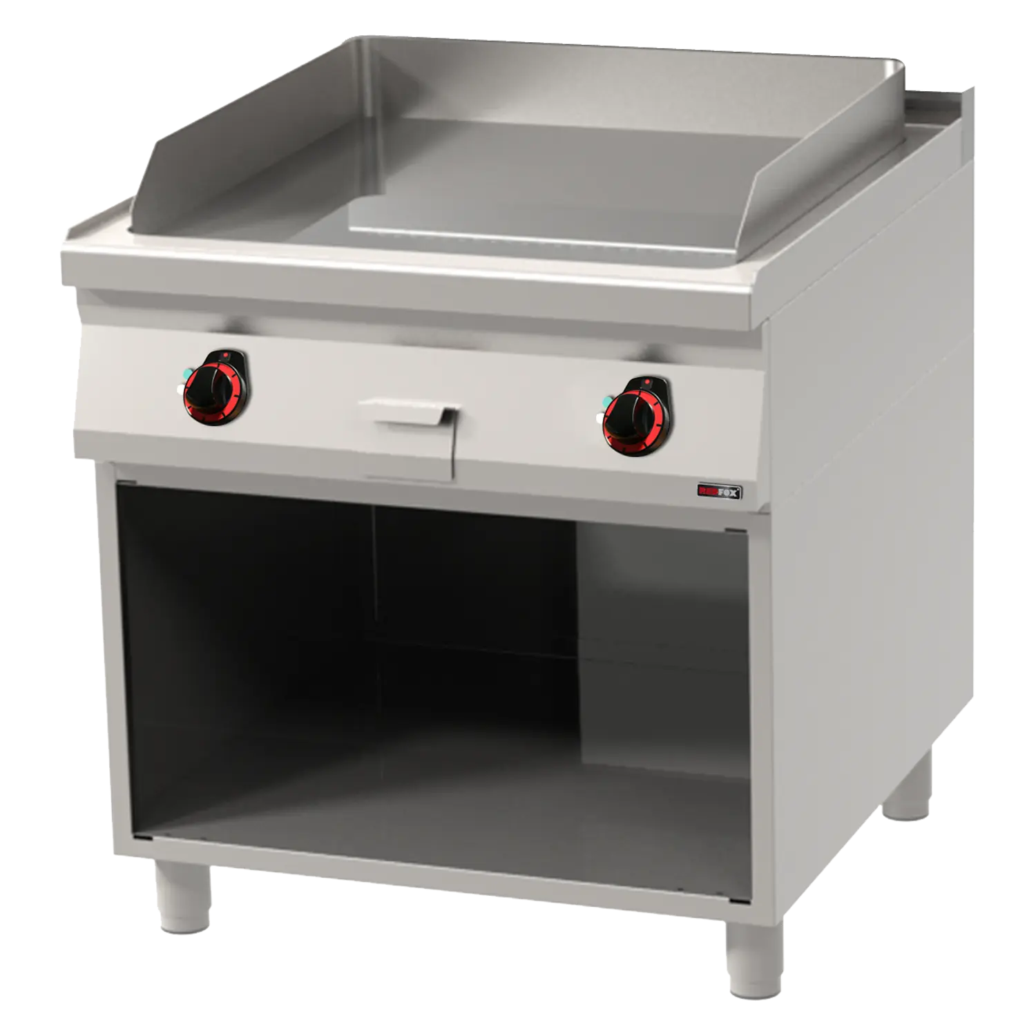 Grillplatte 71×65 elektrisch glatt mit Unterbau 400 V | REDFOX – FTH 90/80 E