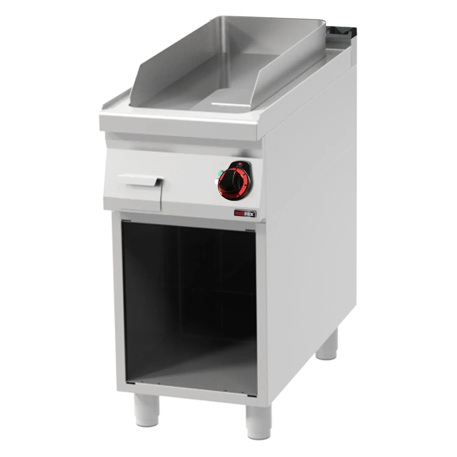 Grillplatte 31×65 elektrisch verchromt glatt mit Unterbau 400 V | REDFOX – FTHC 90/40 E