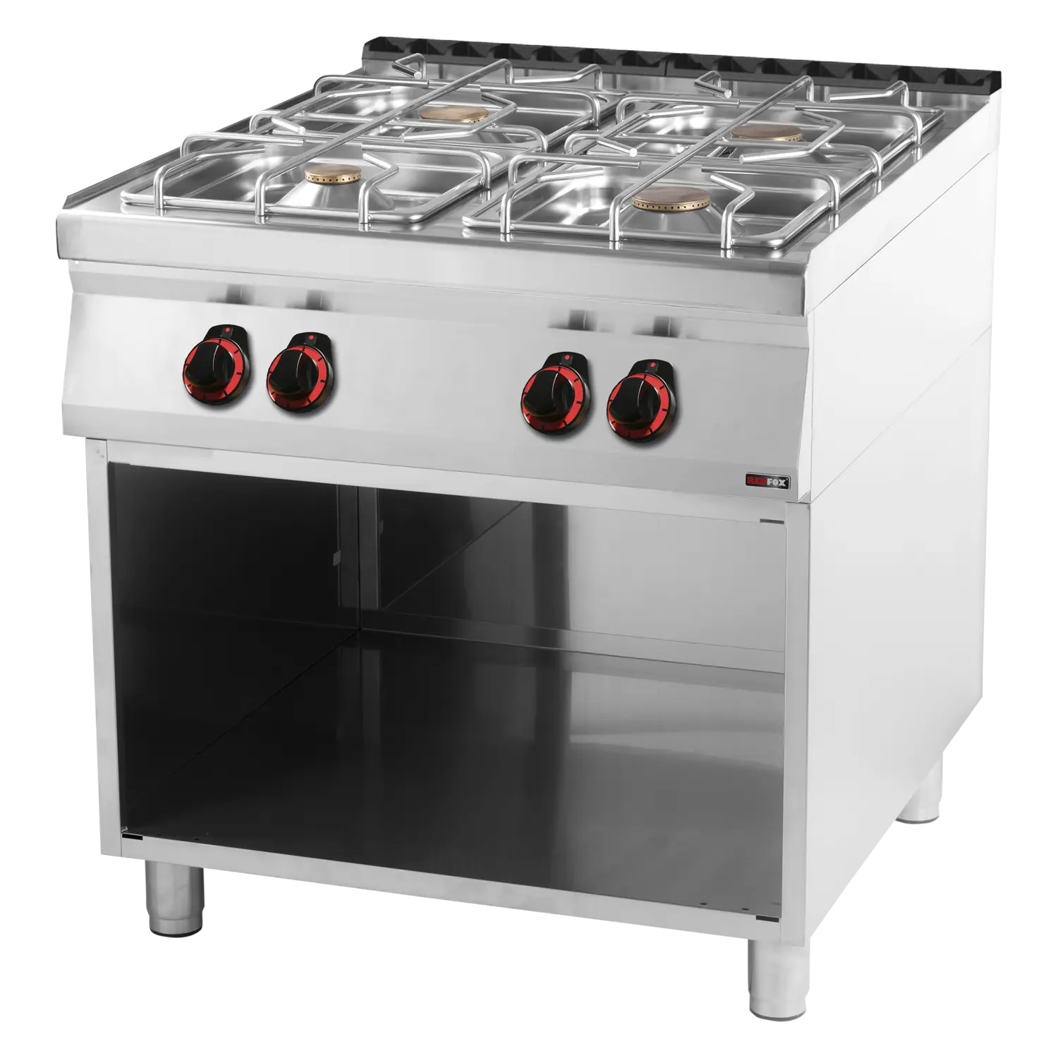 Gasherd 4x Brenner mit Unterbau | REDFOX – SP 90/80 G
